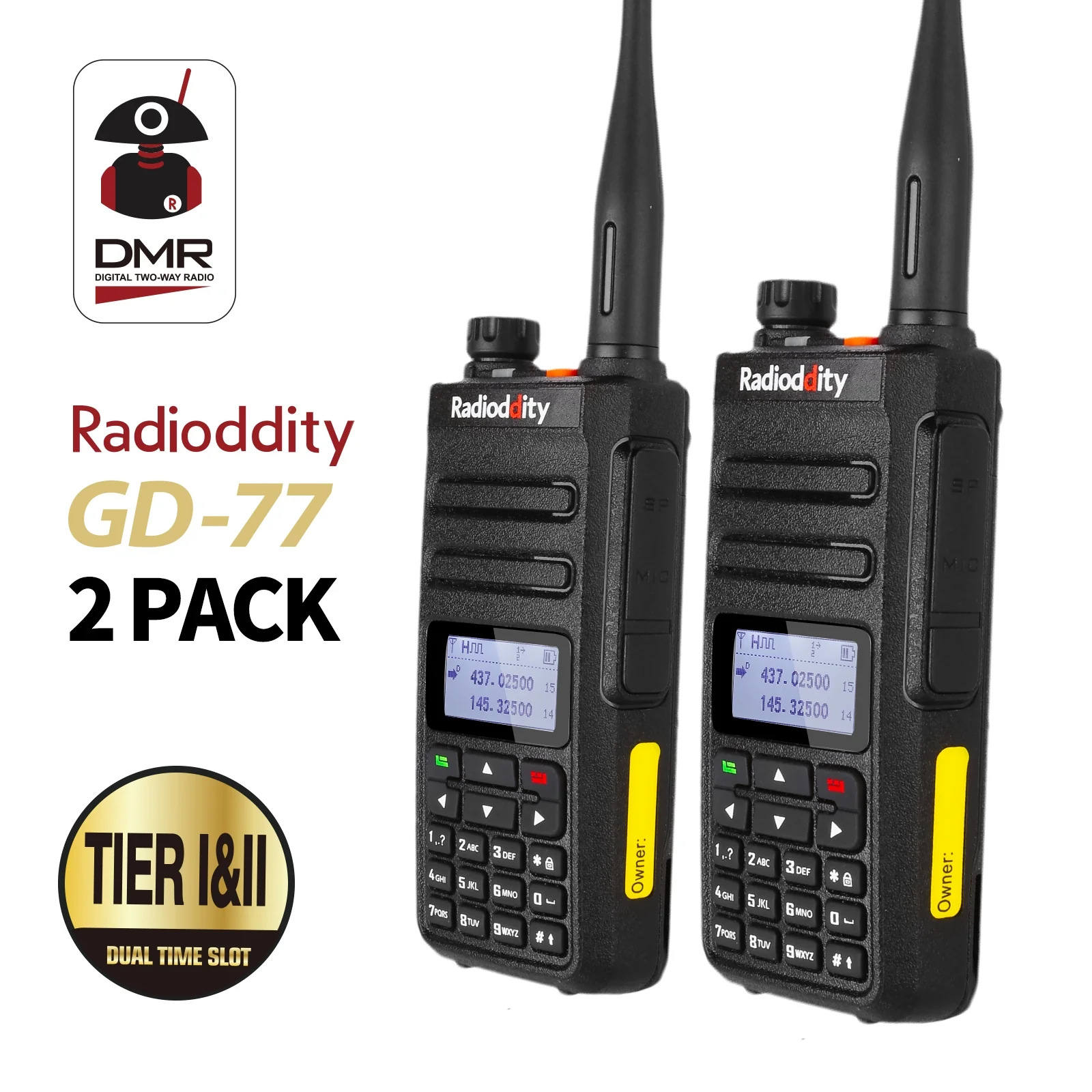 GD-77 DMR Dual Band Dual Time Slot Two Way Radio + Cable [2 Pack] [DISCONTINUED] - Image 2