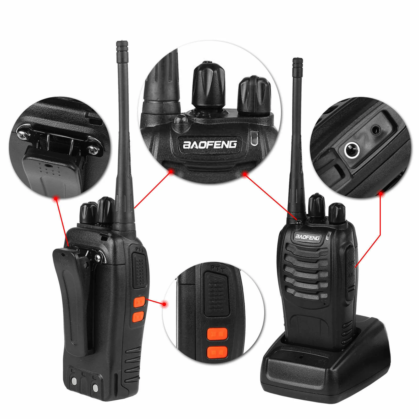 Baofeng BF-888S [4 Pack] | UHF |  5W | 16CH | CTCSS/DCS | Emergency Alarm | Flashlight - Image 4