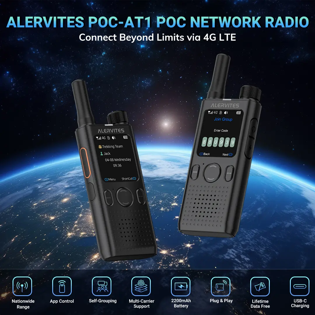Alervites PoC-AT1 PoC Radio | Lifetime Free | Nationwide Walkie Talkie | Unlimited Range | App Control | Self-Grouping | Group Call | Private Call | Handheld Network Radio - Image 3