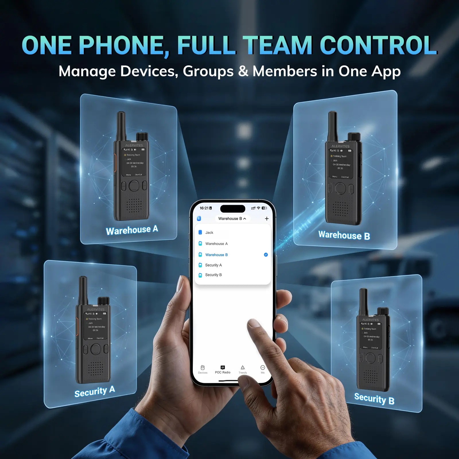 Alervites PoC-AT1 PoC Radio | Lifetime Free | Nationwide Walkie Talkie | Unlimited Range | App Control | Self-Grouping | Group Call | Private Call | Handheld Network Radio - Image 6