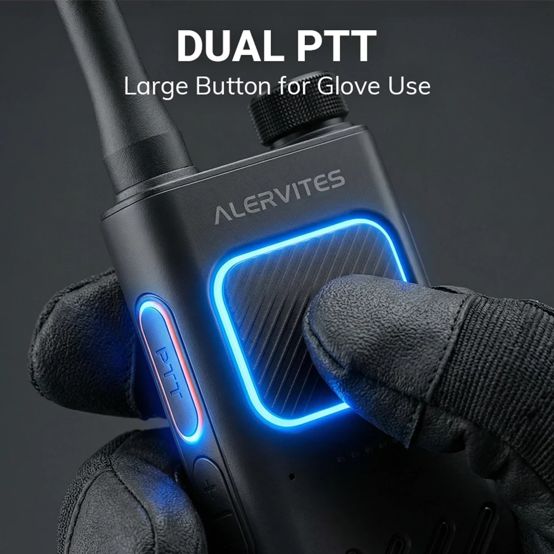 Alervites AT2 Smart UHF Radio | Off-Grid Text & Pic | App Control & Programming | 16mm Ultra-Thin | Dual-PTT | 2200mAh | USB-C Charging - Image 3