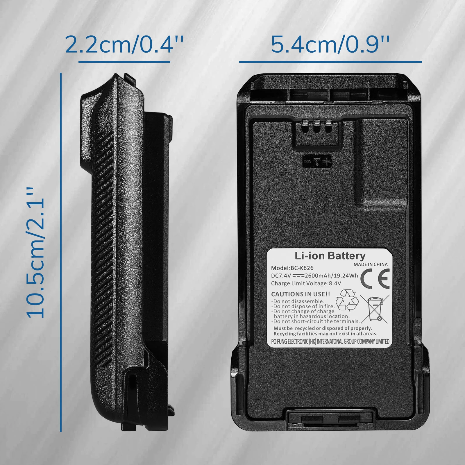 Baofeng BC-K626 | 2600 mAh Original Battery for K6 | Type-C Charging | 7.4V - Image 3