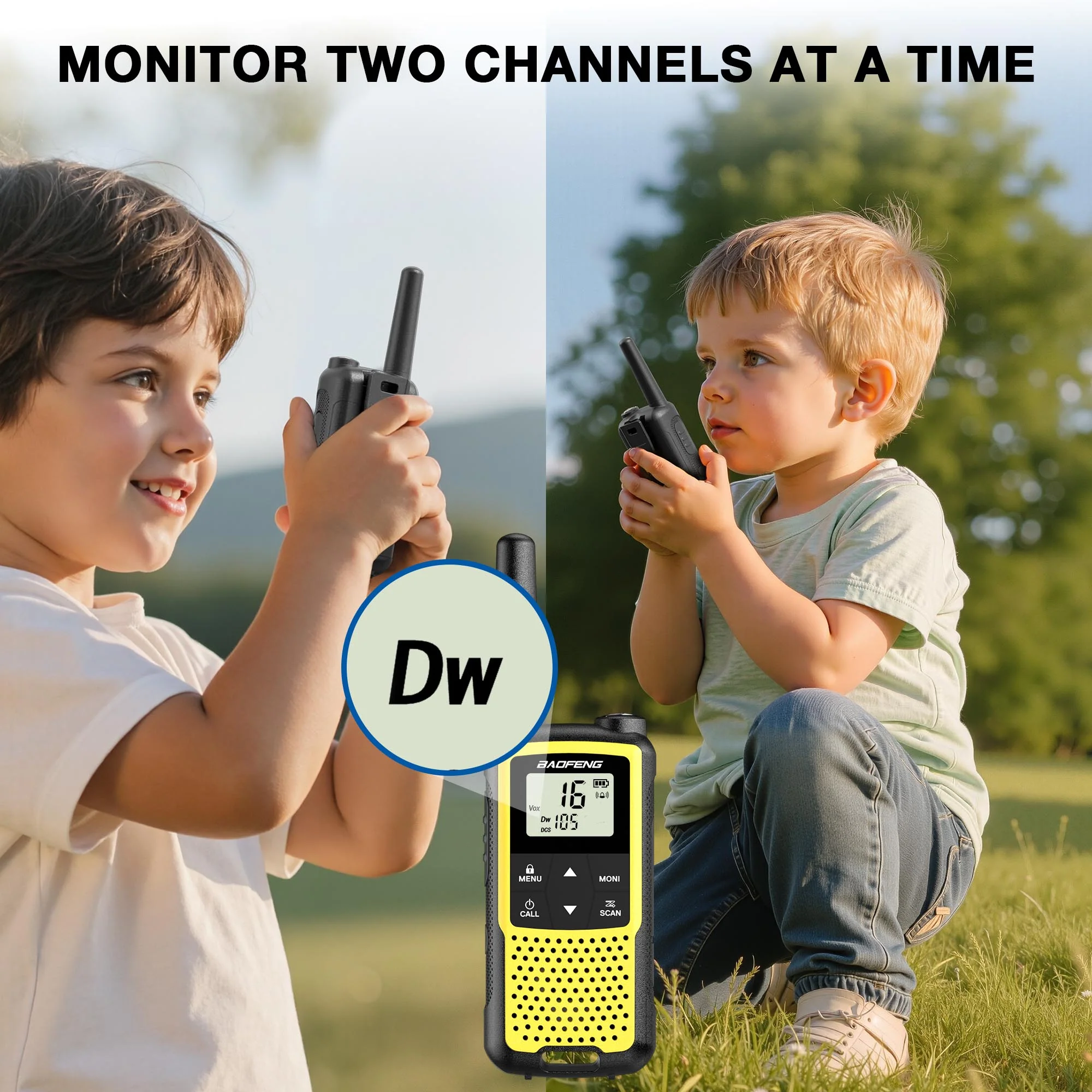 Baofeng BF-33C FRS/PMR Radio | USB-C Charging | Dual Watch | VOX | NOAA | 3 Pack | For Outdoor Play & Family Adventures - Image 5