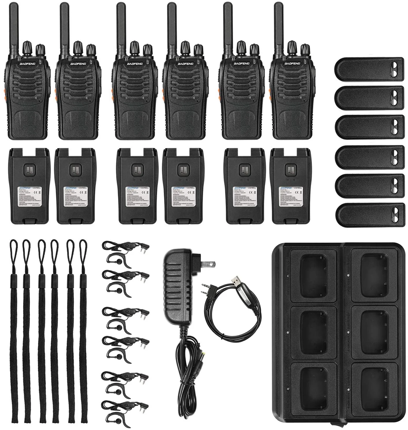 BAOFENG BF-88ST [6 Packs] with Six-way Charger & Cable | USB Charging - Image 5