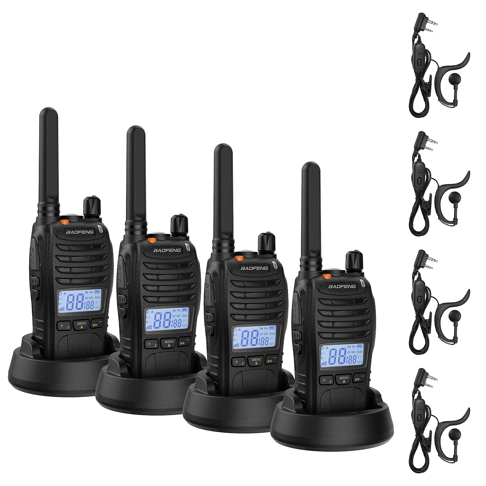Baofeng BF-88ST Pro [3 Pack] FRS Radio | License-Free | NOAA | VOX | Dual Watch | USB Charger - Image 10