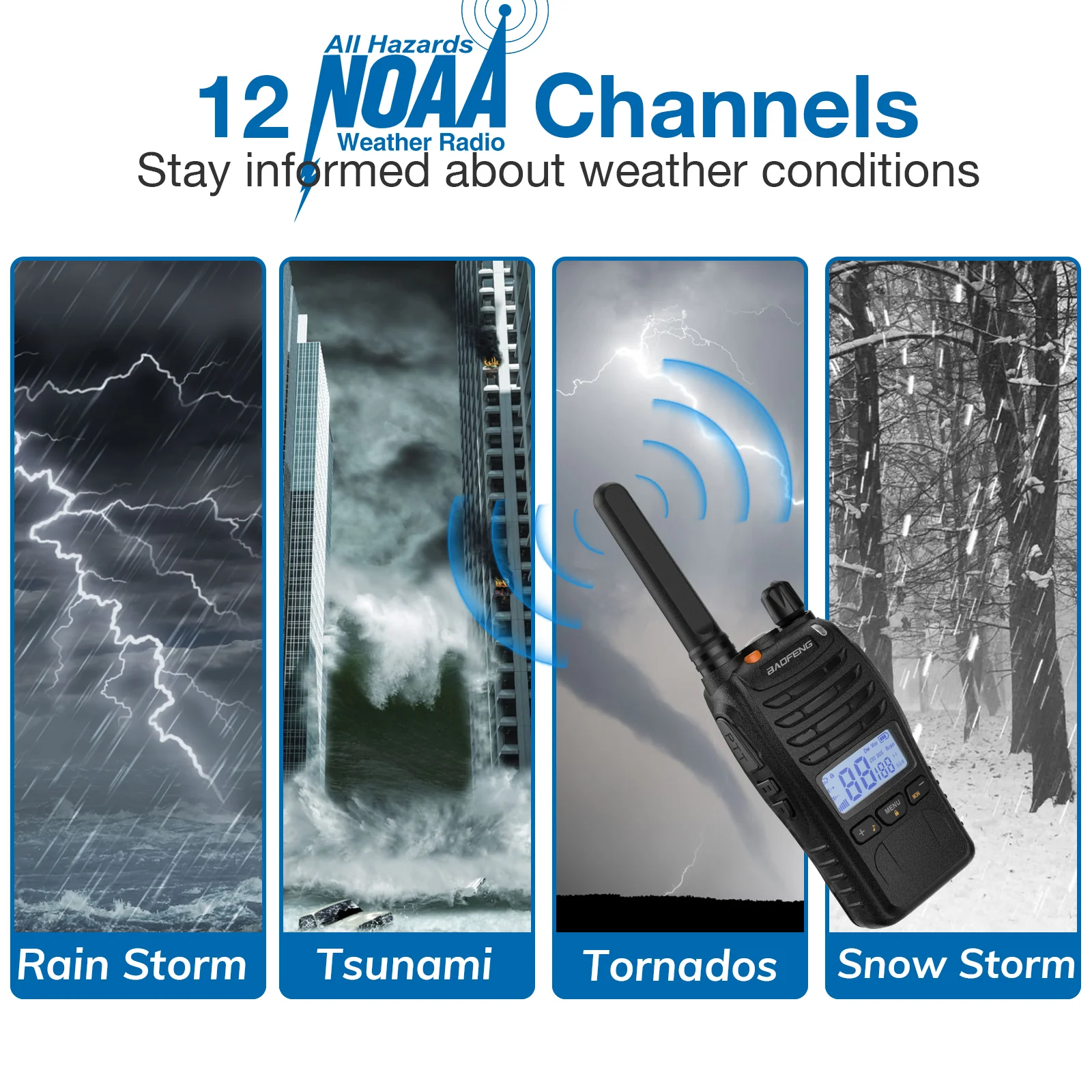 Baofeng BF-88ST Pro [3 Pack] FRS Radio | License-Free | NOAA | VOX | Dual Watch | USB Charger - Image 8