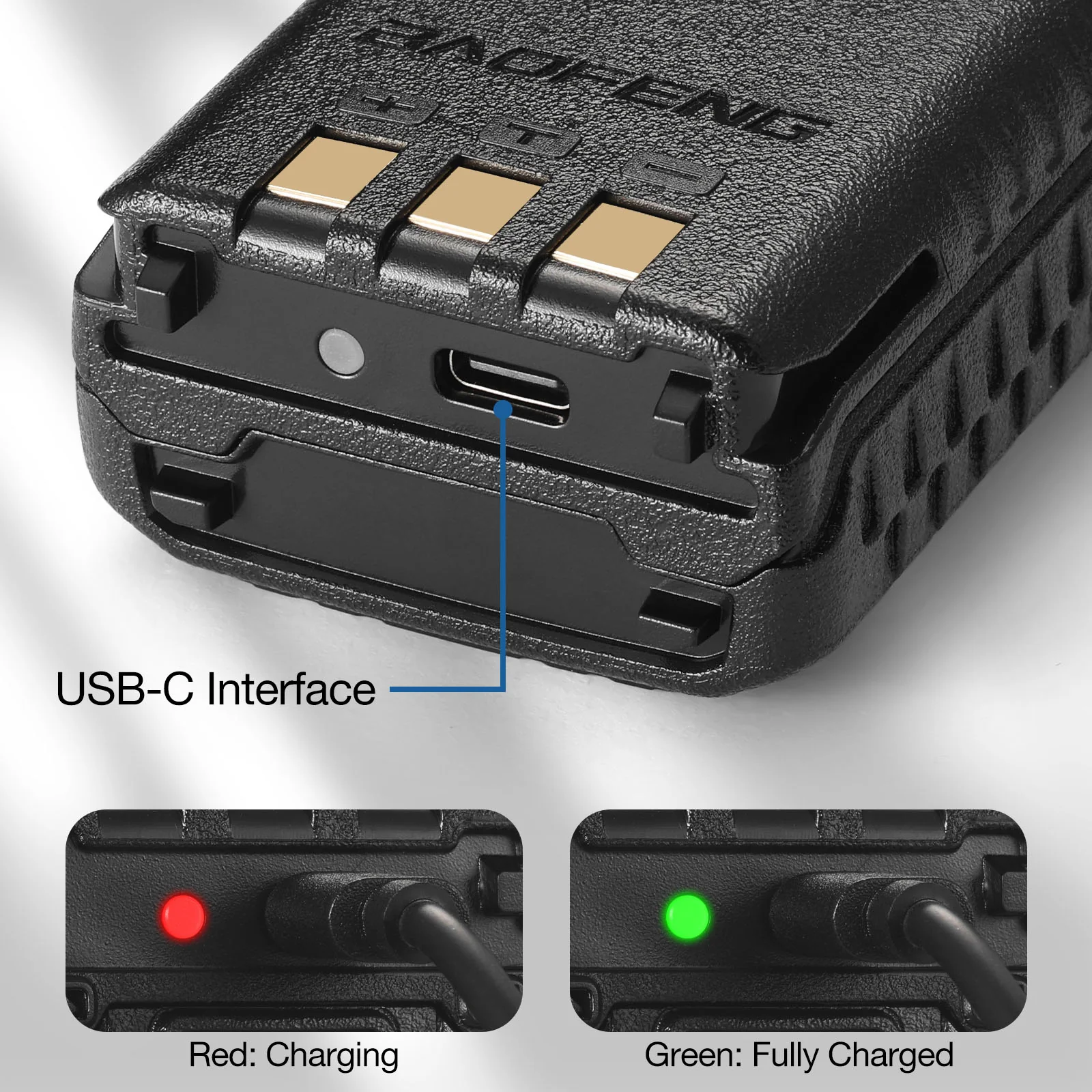 Baofeng BL-5 1800mAh Battery | USB-C Charging Port | For UV-5R Series - Image 5