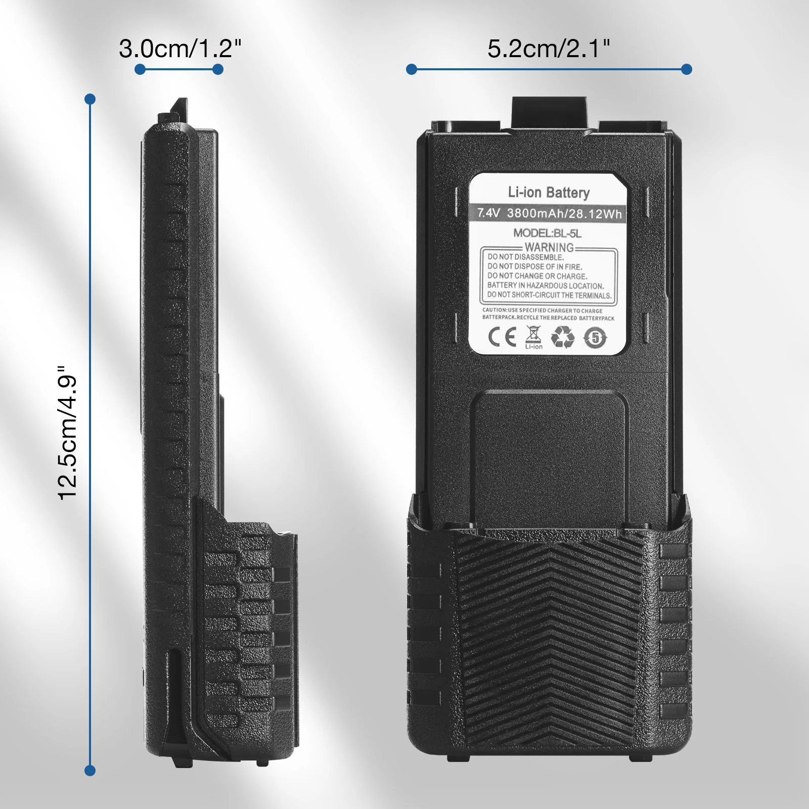 Baofeng BL-5L 3800mAh Battery | USB-C Port | For UV-5R Series - Image 2
