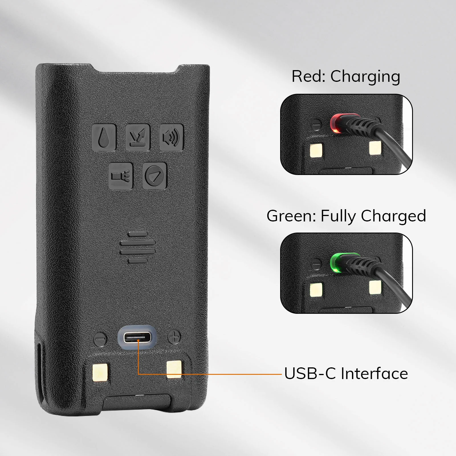 Baofeng BL-9 2800 mAh USB-C Battery | with Charging Cable | For UV-9R Series/GT-3WP - Image 6