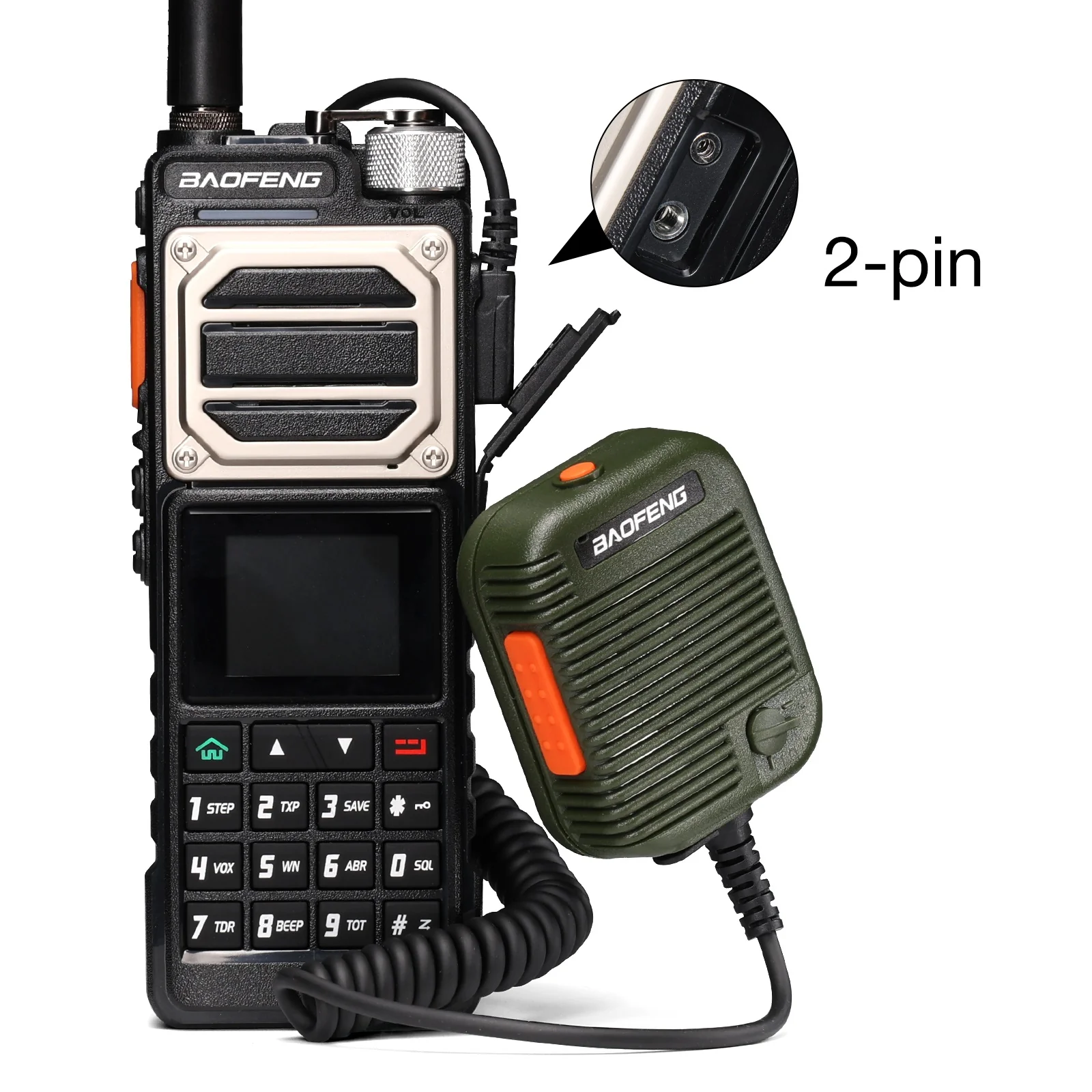 Baofeng BS-UV25 Tactical Speaker Mic | Volume Adjustable | For Radioddity Baofeng TYT WouXun Kenwood | Dual PTT | K Plug - Image 5