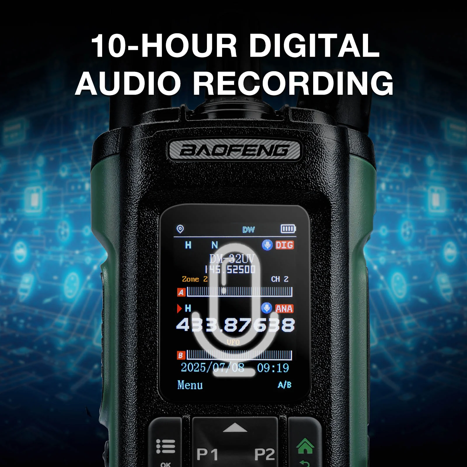 Baofeng DM-32UV 10W DMR Ham Radio  | GPS & Digital APRS | UHF/VHF/AM/FM/NOAA | NOAA Alert | Tier II Dual Slot | 2” Color Display | 4K Channels | 50K Contacts - Image 13