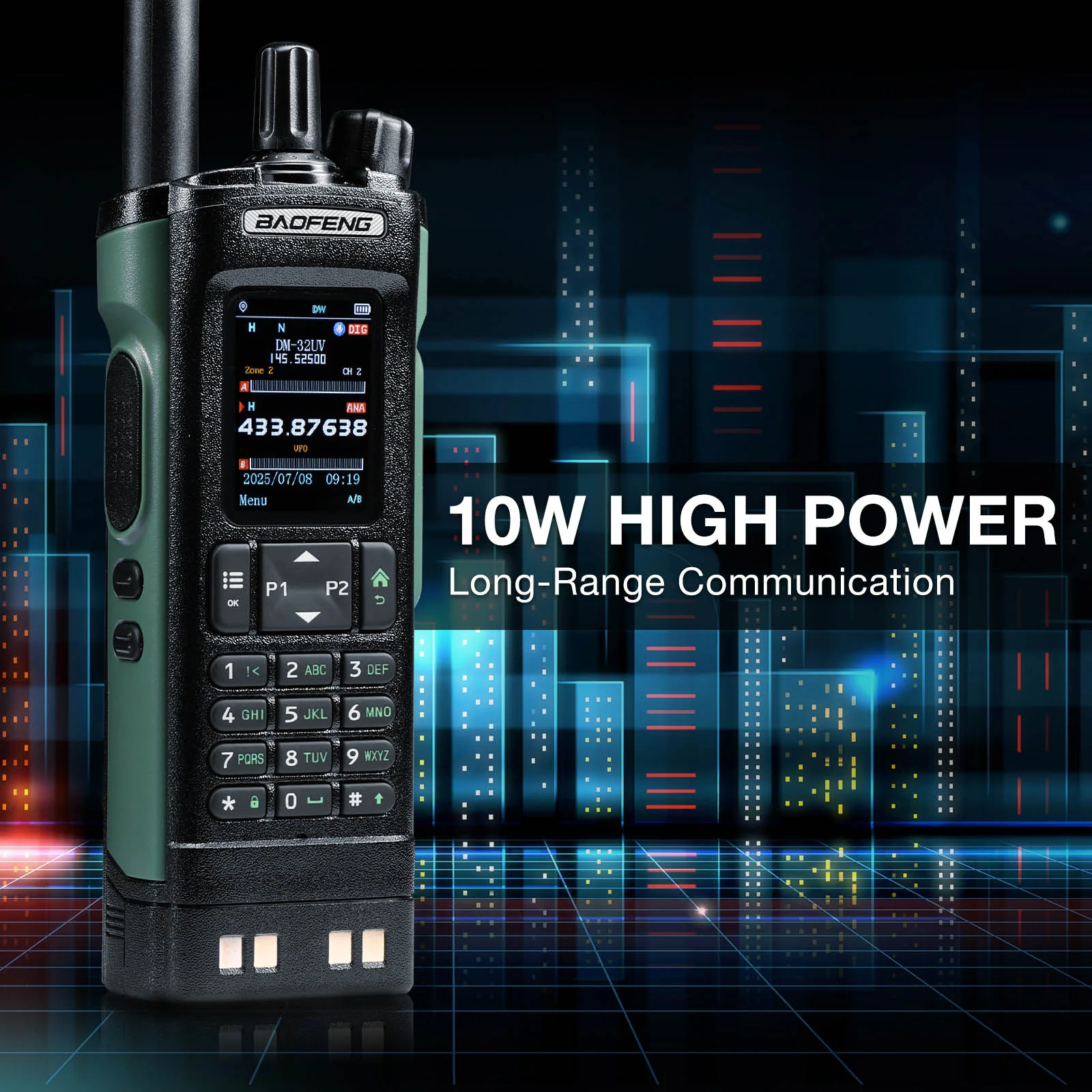 Baofeng DM-32UV 10W DMR Ham Radio  | GPS & Digital APRS | UHF/VHF/AM/FM/NOAA | NOAA Alert | Tier II Dual Slot | 2” Color Display | 4K Channels | 50K Contacts - Image 4
