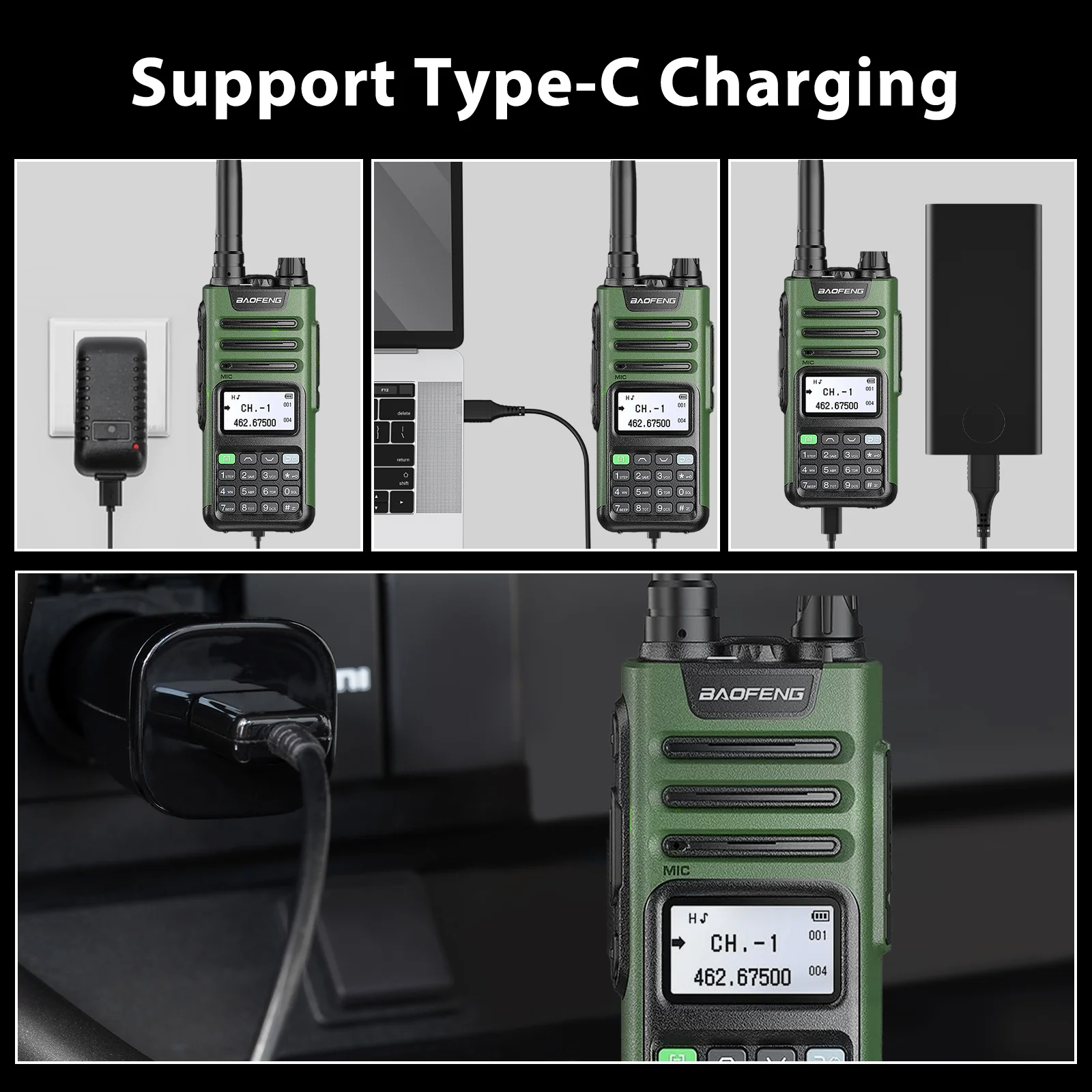 Baofeng GM-15 Pro 5W GMRS Radio | NOAA Weather Receiver | USB-C Charger | GMRS Repeater Channel - Image 3