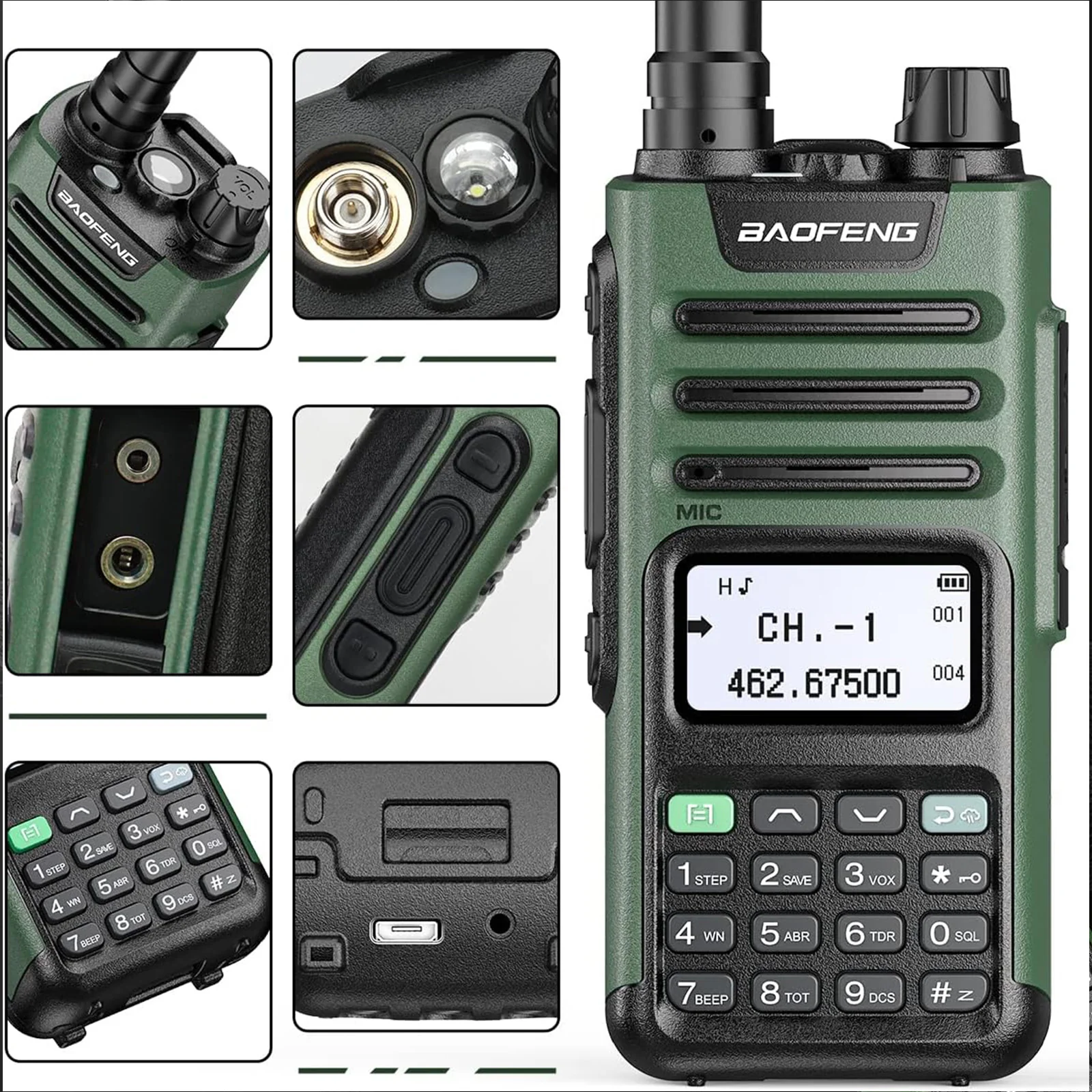Baofeng GM-15 Pro 5W GMRS Radio | NOAA Weather Receiver | USB-C Charger | GMRS Repeater Channel - Image 5