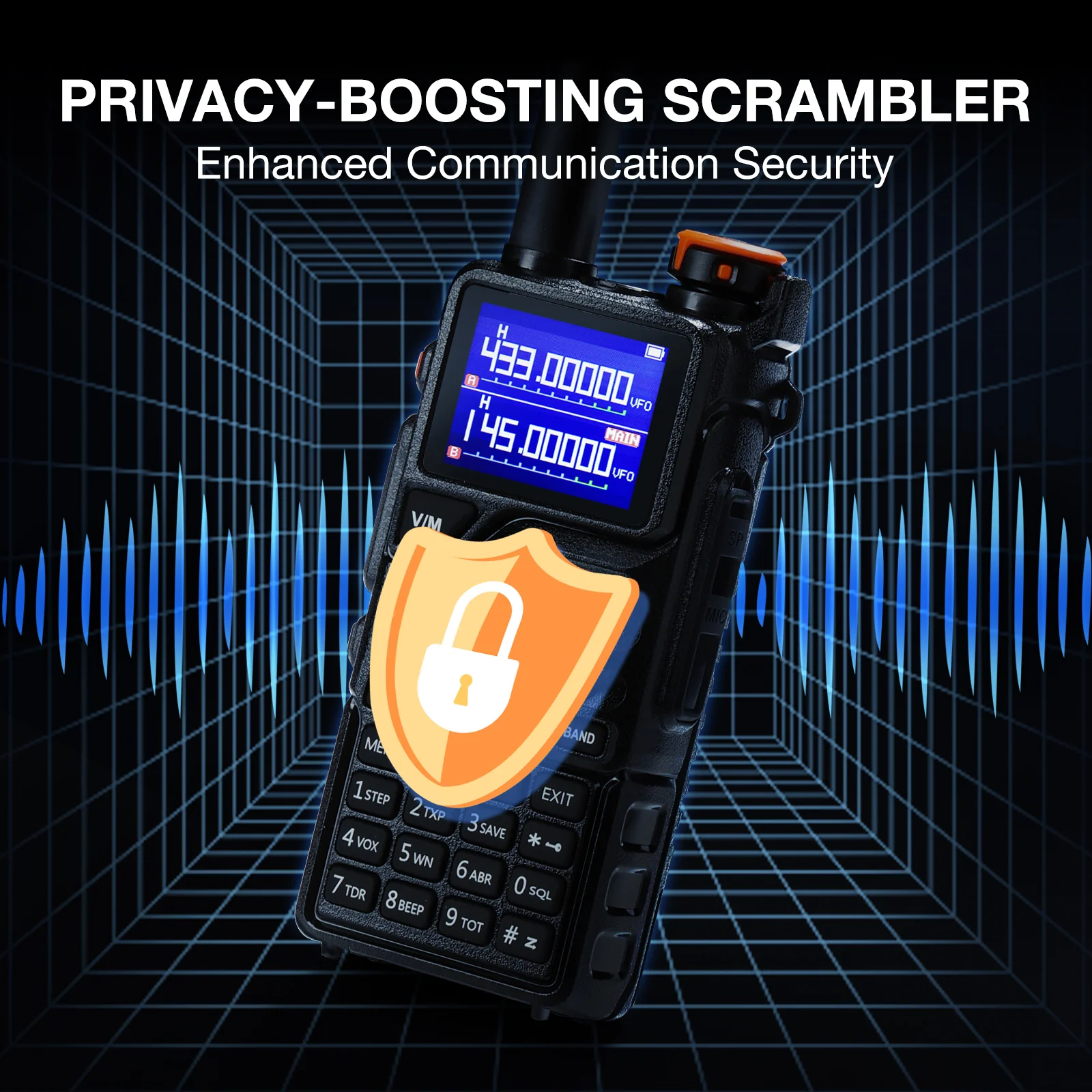 Baofeng K5 Plus Tri-Band Ham Radio | 10W | VHF/UHF/1.25M | Tri-Power | NOAA | 999CH | Frequency Copy| Scramble | 2500mAh Battery - Image 11