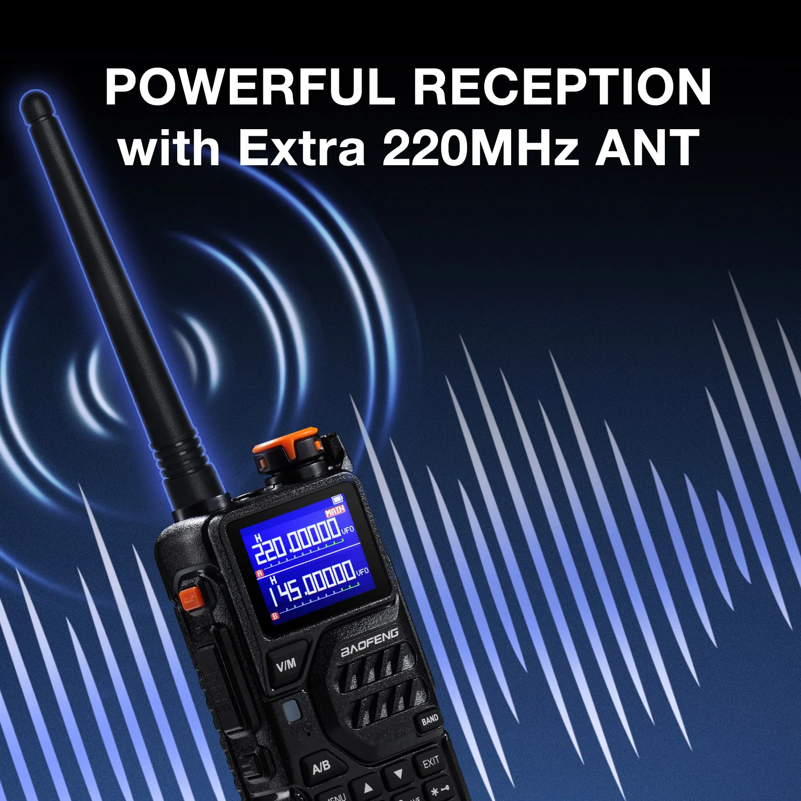 Baofeng K5 Plus Tri-Band Ham Radio | 10W | VHF/UHF/1.25M | Tri-Power | NOAA | 999CH | Frequency Copy| Scramble | 2500mAh Battery - Image 13