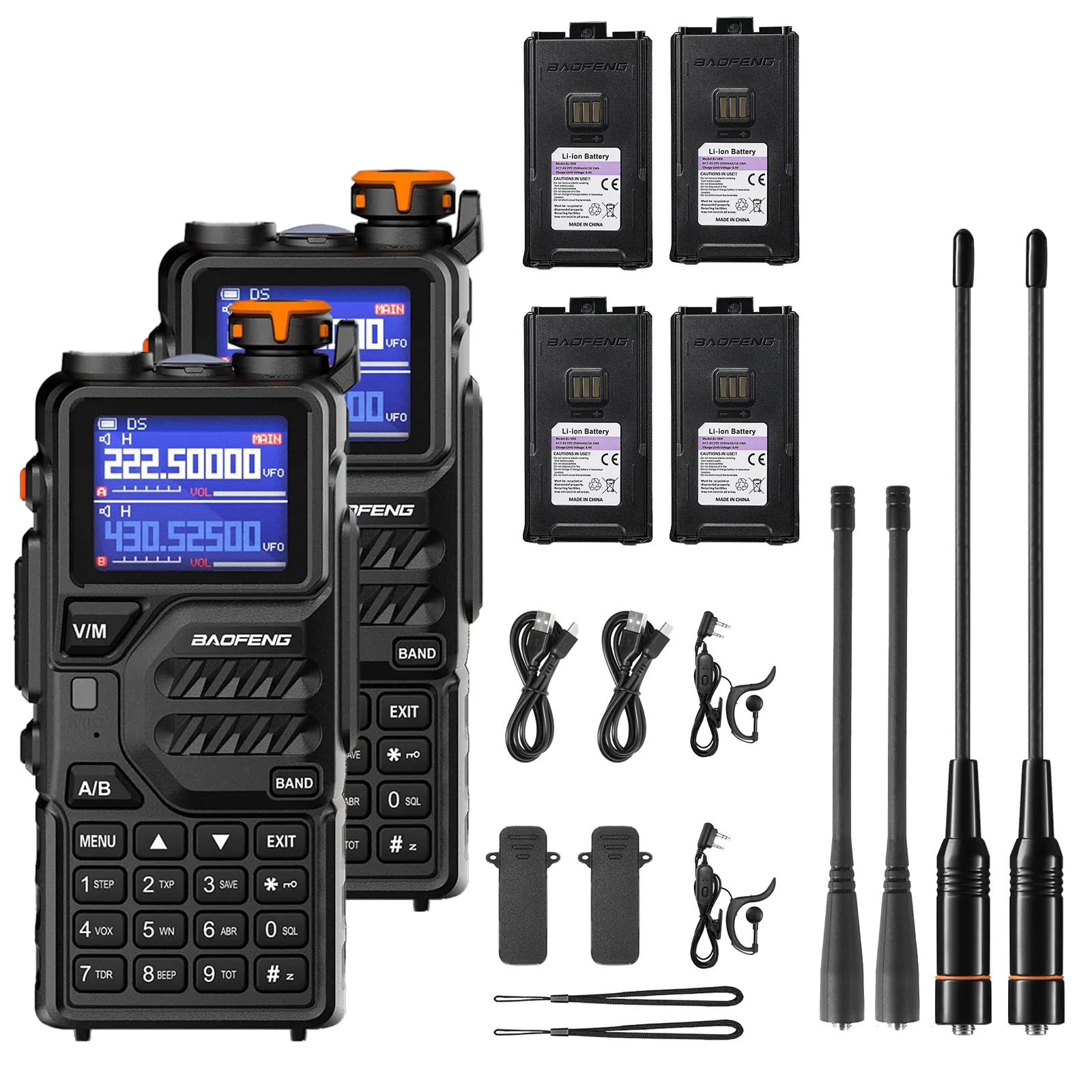 Baofeng K5 Plus Tri-Band Ham Radio | 10W | VHF/UHF/1.25M | Tri-Power | NOAA | 999CH | Frequency Copy| Scramble | 2500mAh Battery - Image 14
