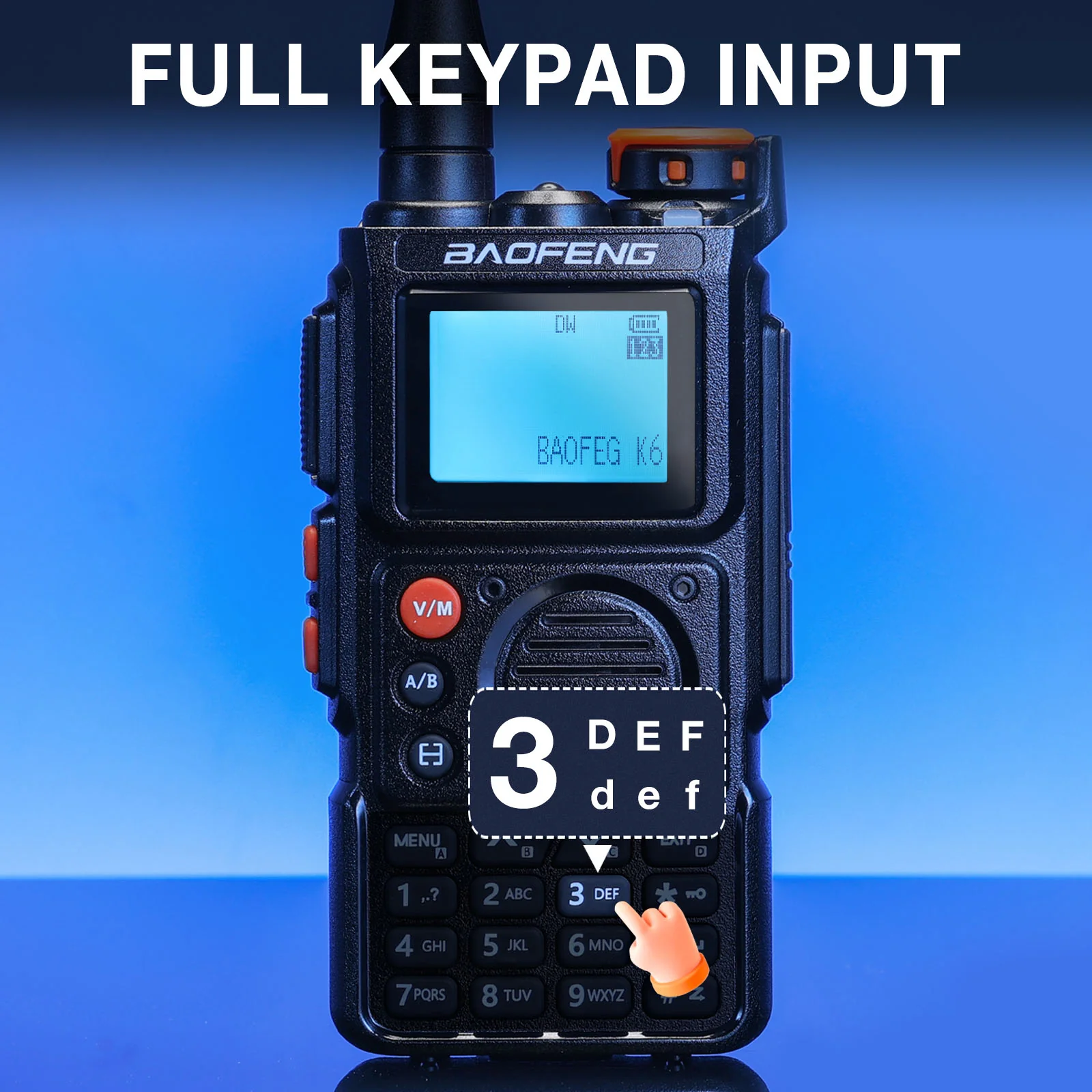 Baofeng K6 Tri-Band Radio | 5W | 999 CH | UHF/VHF/1.25M/NOAA/FM/Air Receiver |  Reverse Repeater Freq | 2600mAh Type-C Battery - Image 12