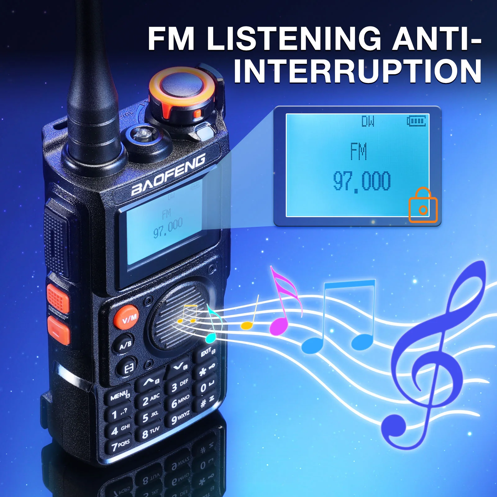 Baofeng K6 Tri-Band Radio | 5W | 999 CH | UHF/VHF/1.25M/NOAA/FM/Air Receiver |  Reverse Repeater Freq | 2600mAh Type-C Battery - Image 13