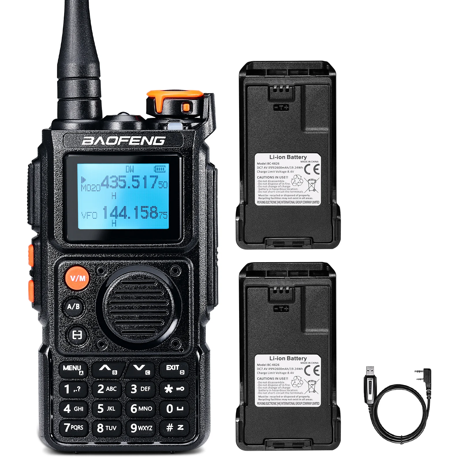 Baofeng K6 Tri-Band Radio | 5W | 999 CH | UHF/VHF/1.25M/NOAA/FM/Air Receiver |  Reverse Repeater Freq | 2600mAh Type-C Battery - Image 18