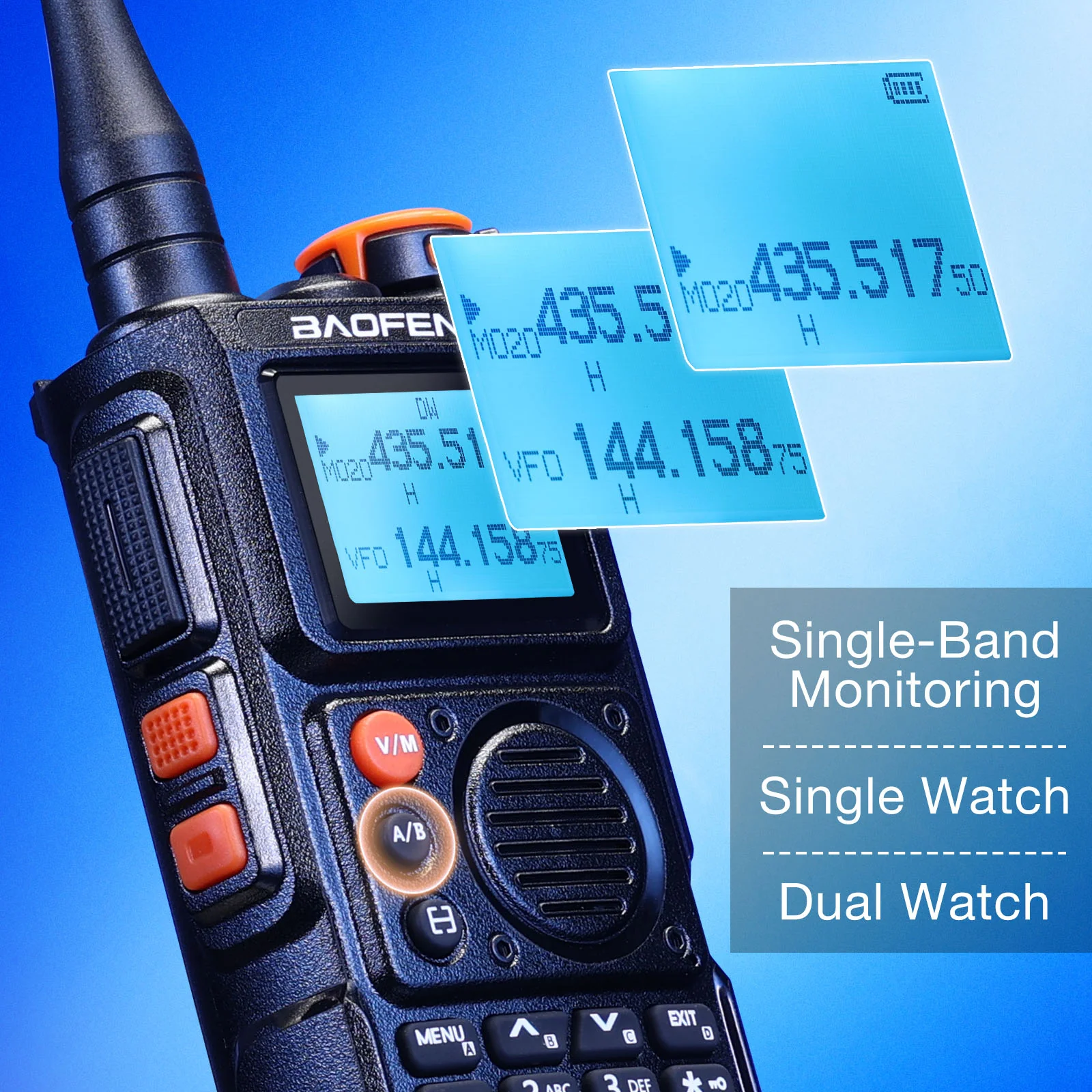 Baofeng K6 Tri-Band Radio | 5W | 999 CH | UHF/VHF/1.25M/NOAA/FM/Air Receiver |  Reverse Repeater Freq | 2600mAh Type-C Battery - Image 9