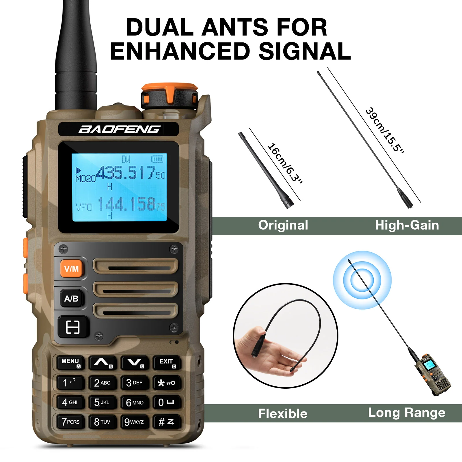 Baofeng K63 Tri-band Radio | 6W |  999CH | VHF/UHF/1.25M/AM/FM/NOAA | 2600mAh Battery  | Wireless Freq Copy - Image 16