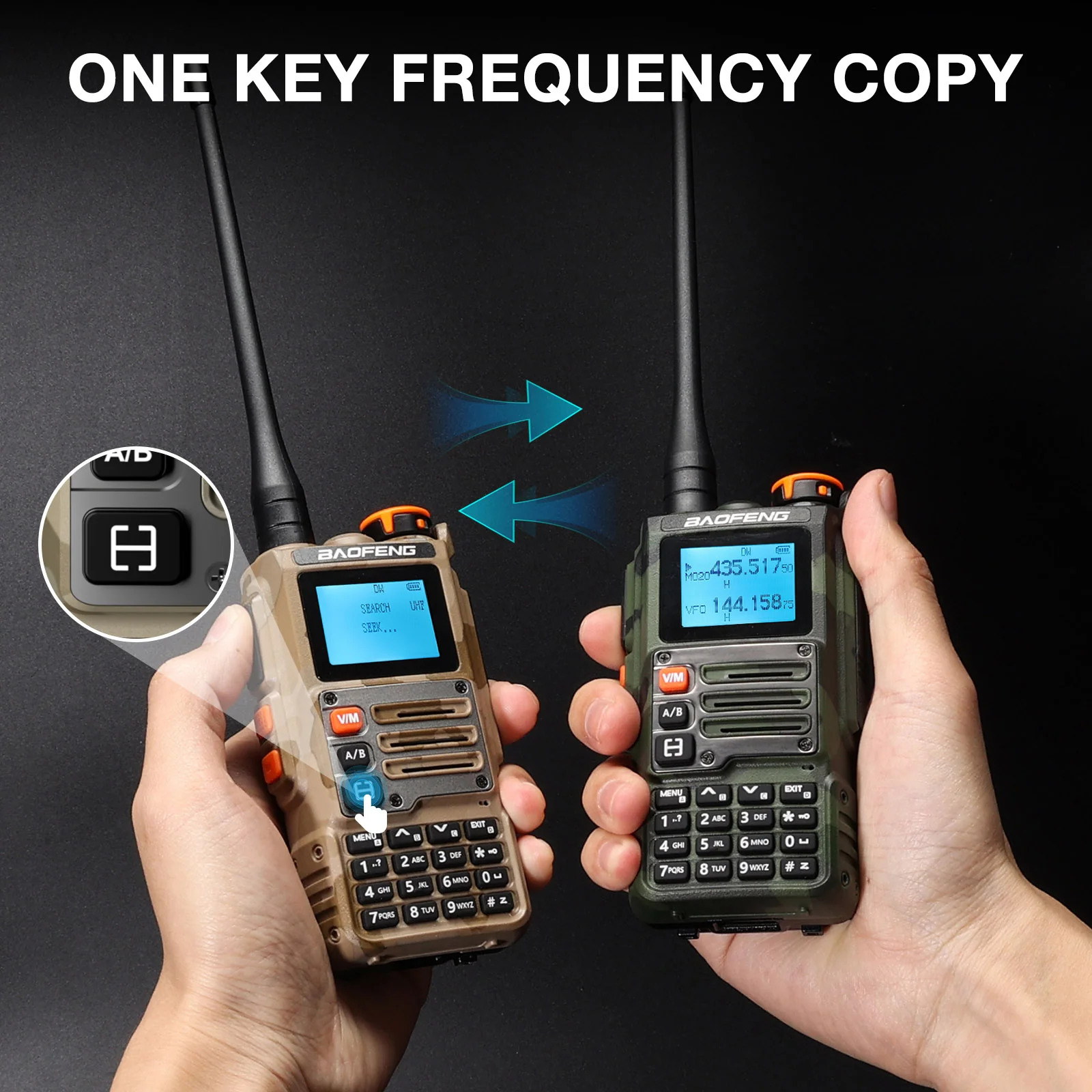 Baofeng K63 Tri-band Radio | 6W |  999CH | VHF/UHF/1.25M/AM/FM/NOAA | 2600mAh Battery  | Wireless Freq Copy - Image 3