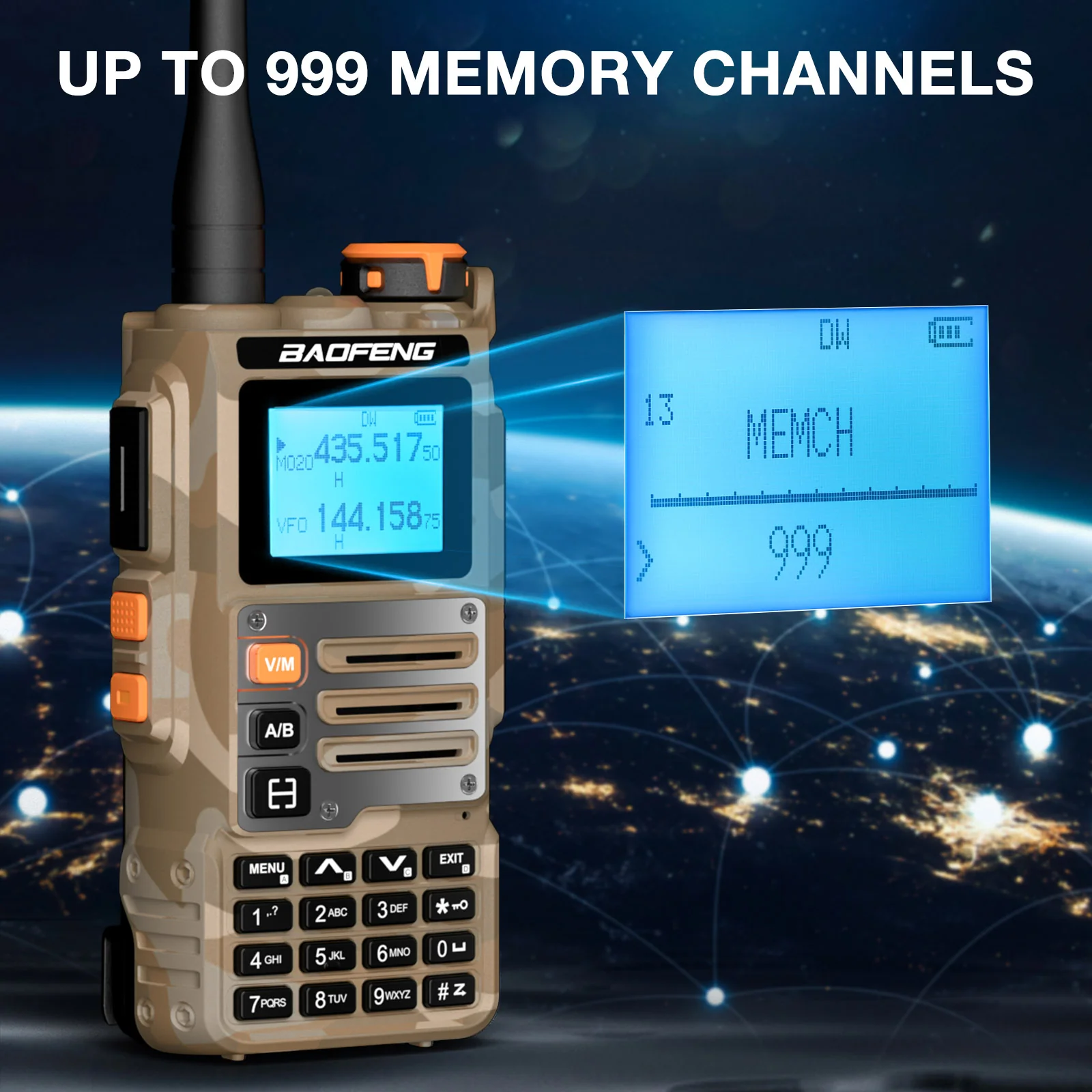 Baofeng K63 Tri-band Radio | 6W |  999CH | VHF/UHF/1.25M/AM/FM/NOAA | 2600mAh Battery  | Wireless Freq Copy - Image 5