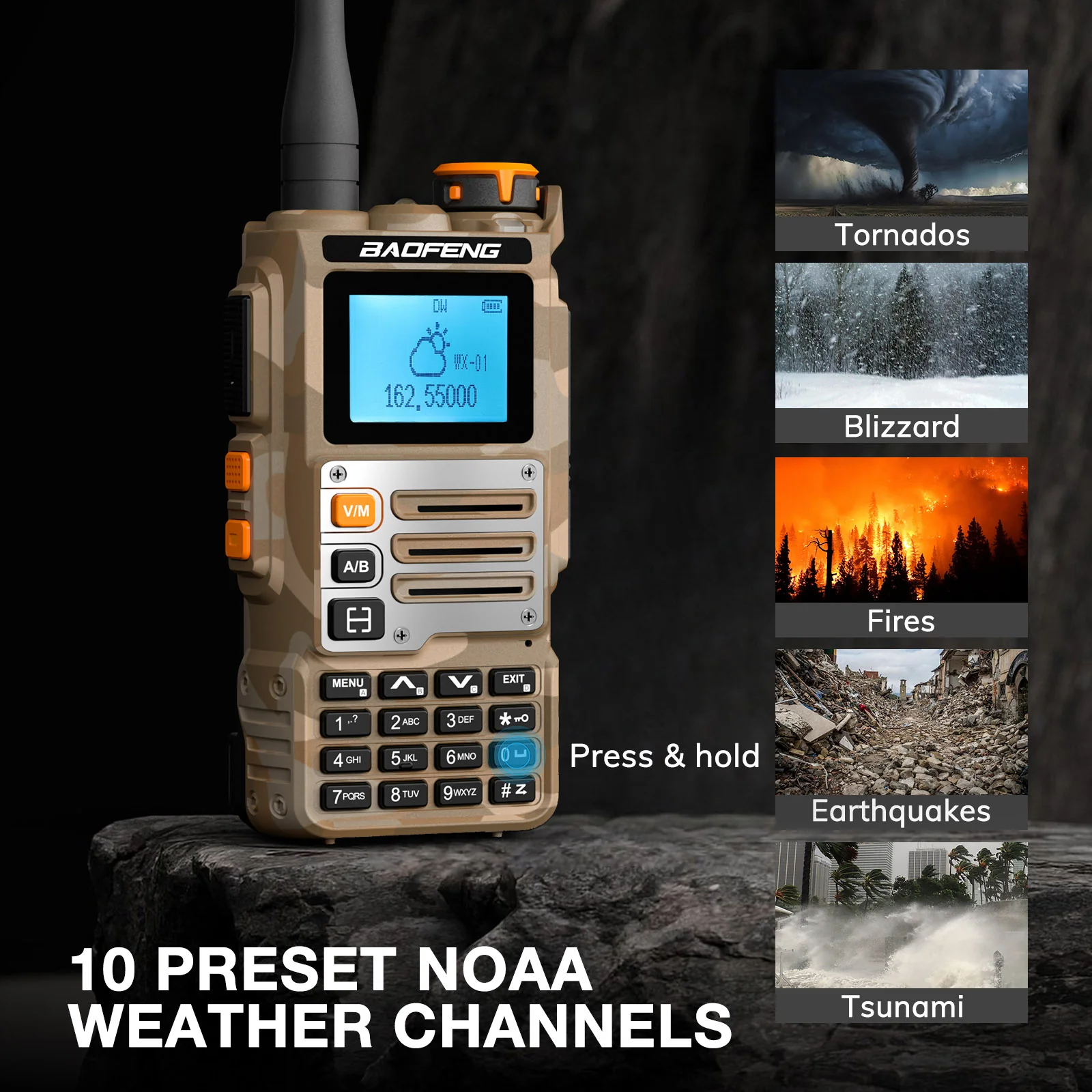 Baofeng K63 Tri-band Radio | 6W |  999CH | VHF/UHF/1.25M/AM/FM/NOAA | 2600mAh Battery  | Wireless Freq Copy - Image 9