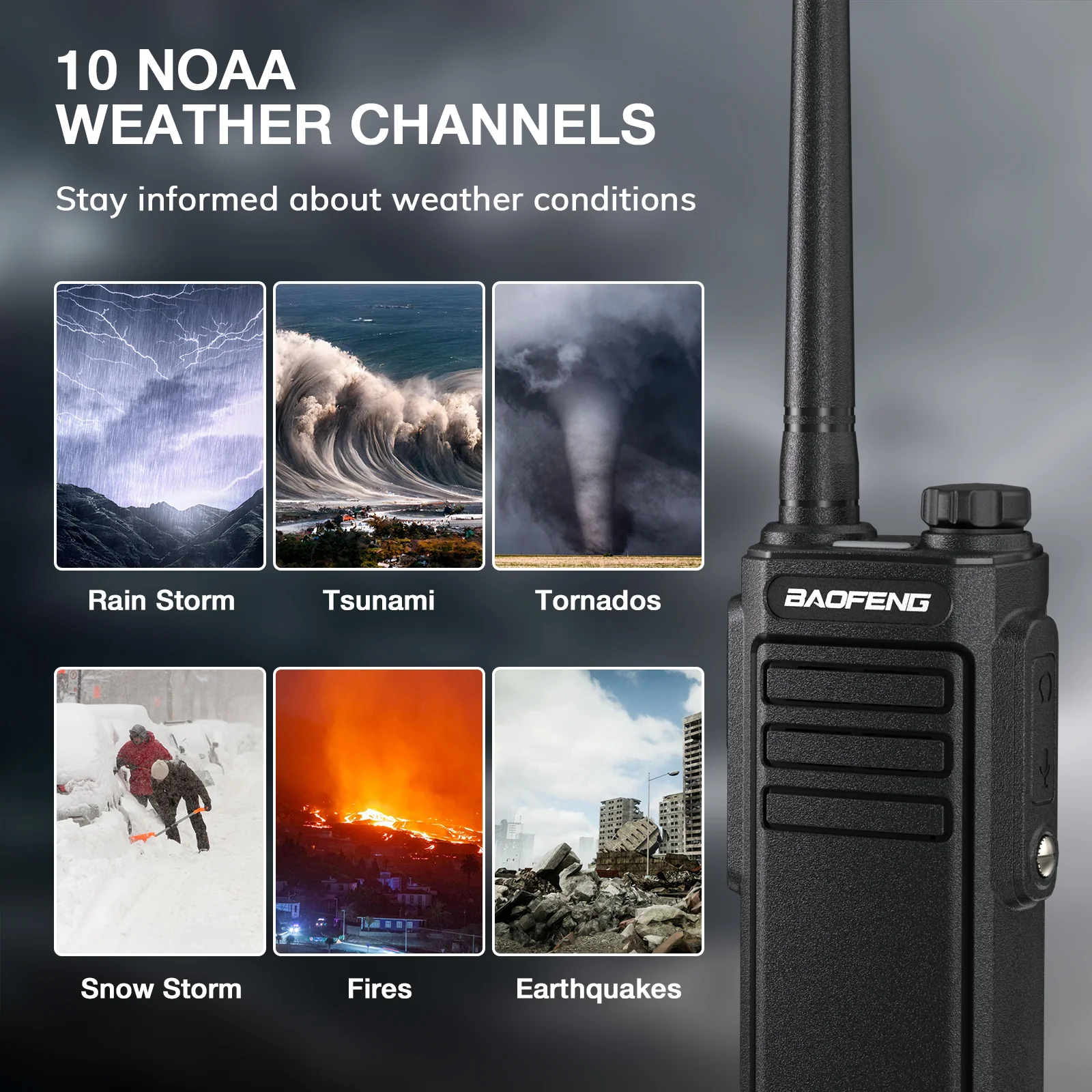 Baofeng MP31 GMRS Radio [1 Pair] | 2W |  IP54 Waterproof | USB-C Charging | VOX | NOAA Receive & Scan - Image 4
