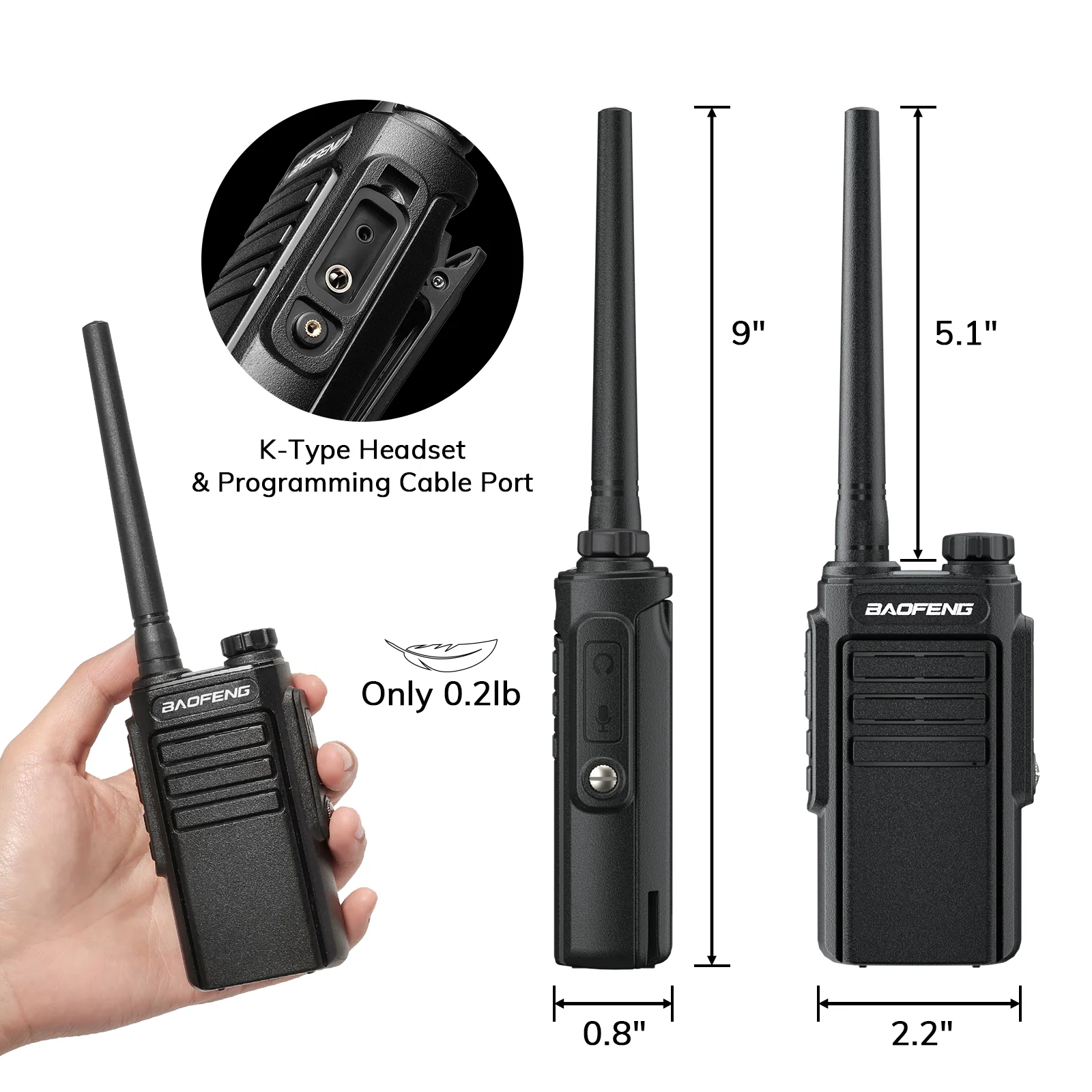 Baofeng MP31 GMRS Radio [1 Pair] | 2W |  IP54 Waterproof | USB-C Charging | VOX | NOAA Receive & Scan - Image 6