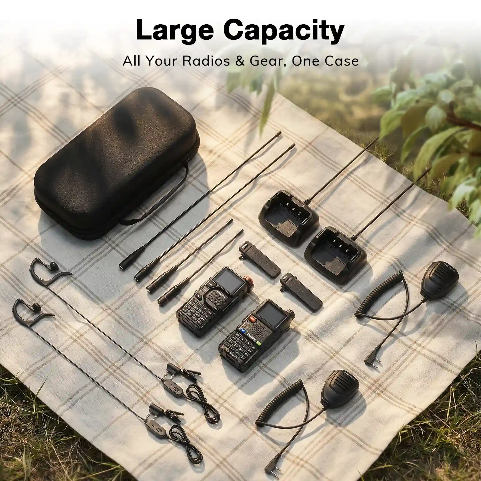 Baofeng PB5 Walkie Talkie Carrying Case  | Protective Handheld Radio Storage Case Holder | Custom Foam | Compatible with UV-5RM/ AR-5RM/ K5 Plus/ UV-5G Plus/ UV-7B - Image 7