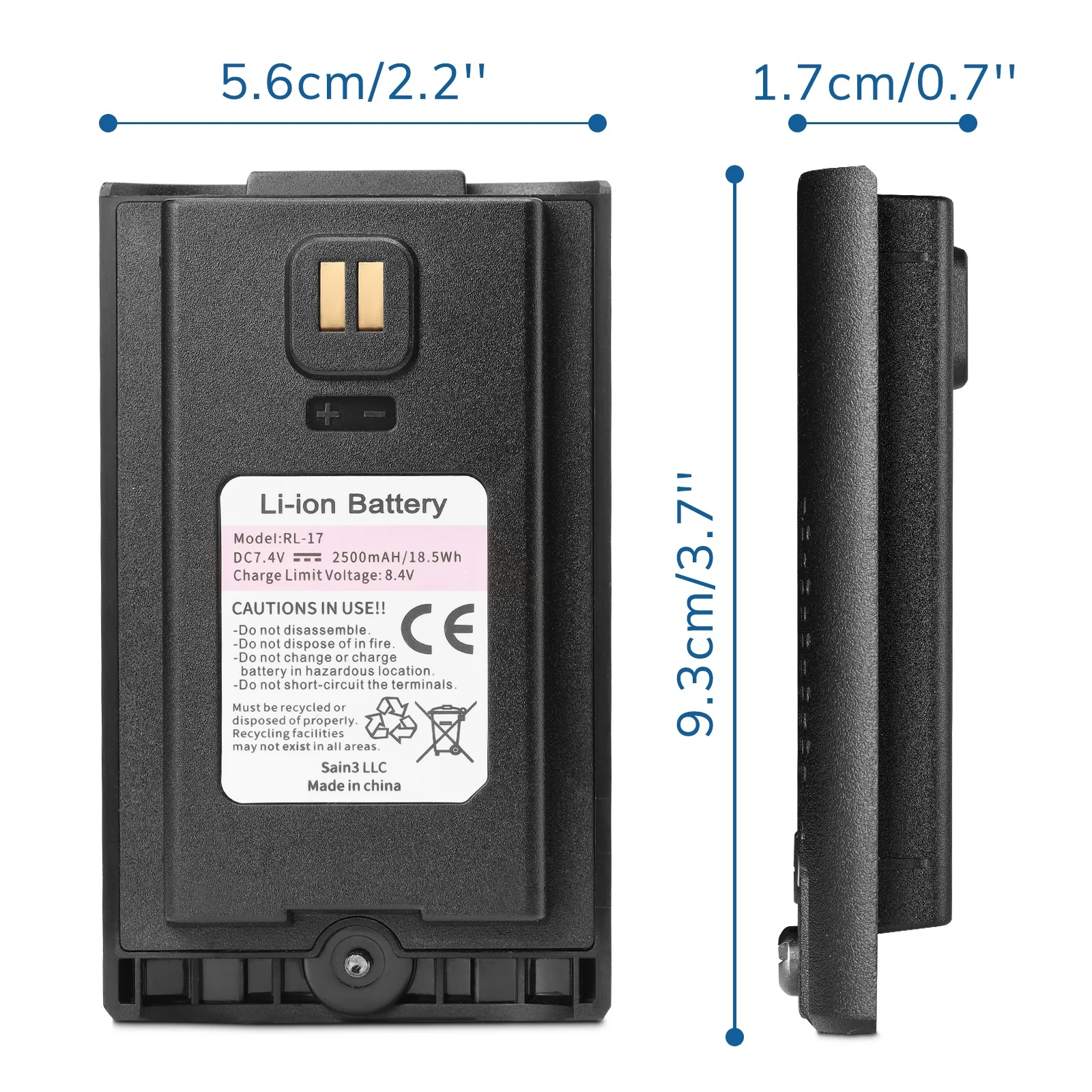 Baofeng RL-17 | 2500mAh Original Battery for UV-17R/UV-17R Plus/UV-17R Pro | Type-C Charging | 7.4V - Image 5