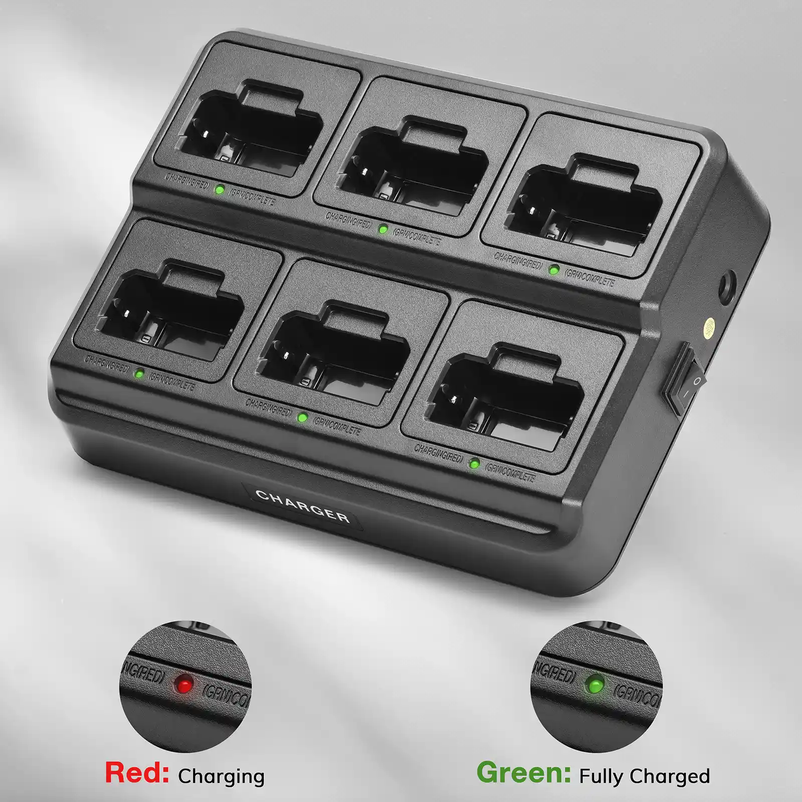 Baofeng RT22 Six-Way Charger | Multi-Unit Charging Station Base | For Baofeng T22 & Retevis RT22/RT22S/RB19/RB19P/RB39 /RB39P | Rapid Charger - Image 3