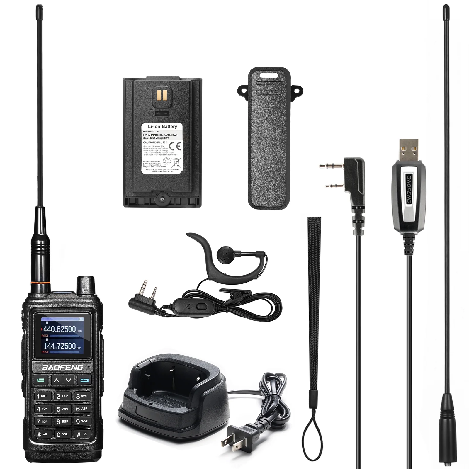 Baofeng UV-17R | Dual Band | 5W | 999 CH | Remote Frequency Copy | Color Screen | 1800mAh | NOAA FM RX - Image 11
