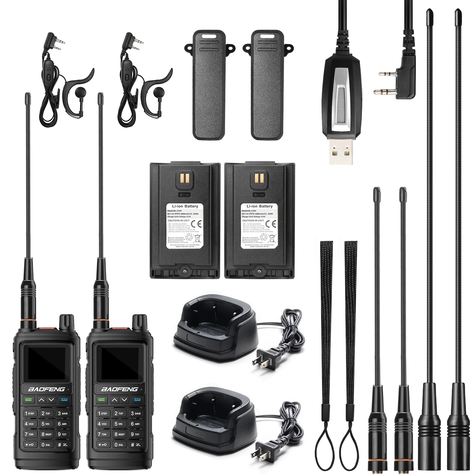 Baofeng UV-17R | Dual Band | 5W | 999 CH | Remote Frequency Copy | Color Screen | 1800mAh | NOAA FM RX - Image 12