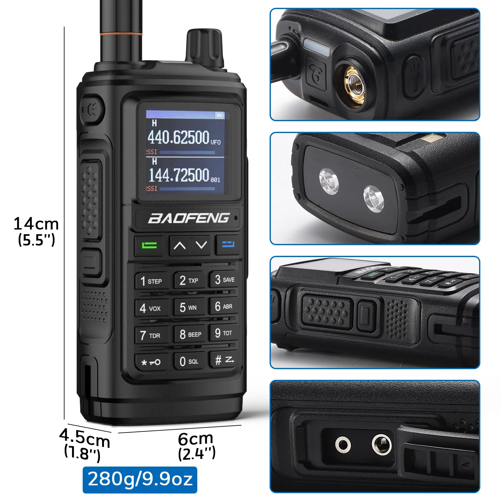 Baofeng UV-17R | Dual Band | 5W | 999 CH | Remote Frequency Copy | Color Screen | 1800mAh | NOAA FM RX - Image 3