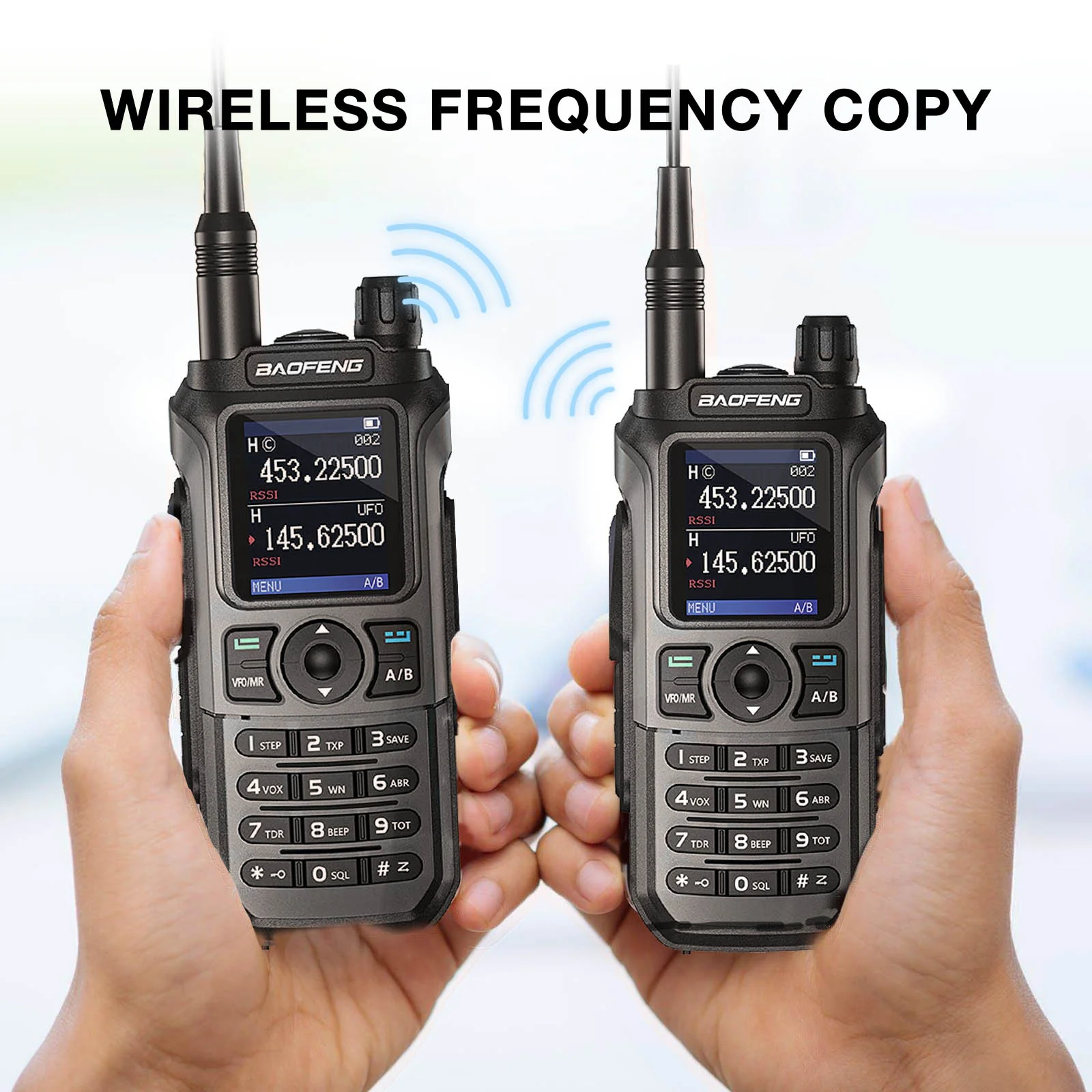 Baofeng UV-21R 6W Tri-Band Radio | 1.77'' Color Large Screen | NOAA | 999 CHs | Wireless Copy Frequency | Type-C Charging - Image 2