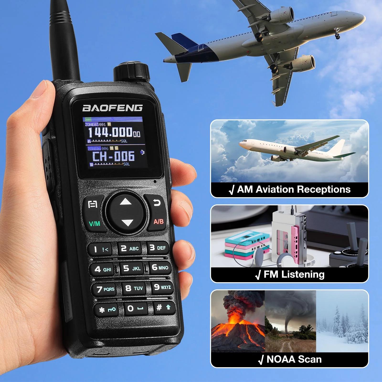 Baofeng UV-28 Plus Tri-band Radio | 10W | GPS | APP Programming | 1.77 Inch Color Screen | 1000CH 10 Zones | NOAA | 2200mAh Battery - Image 11
