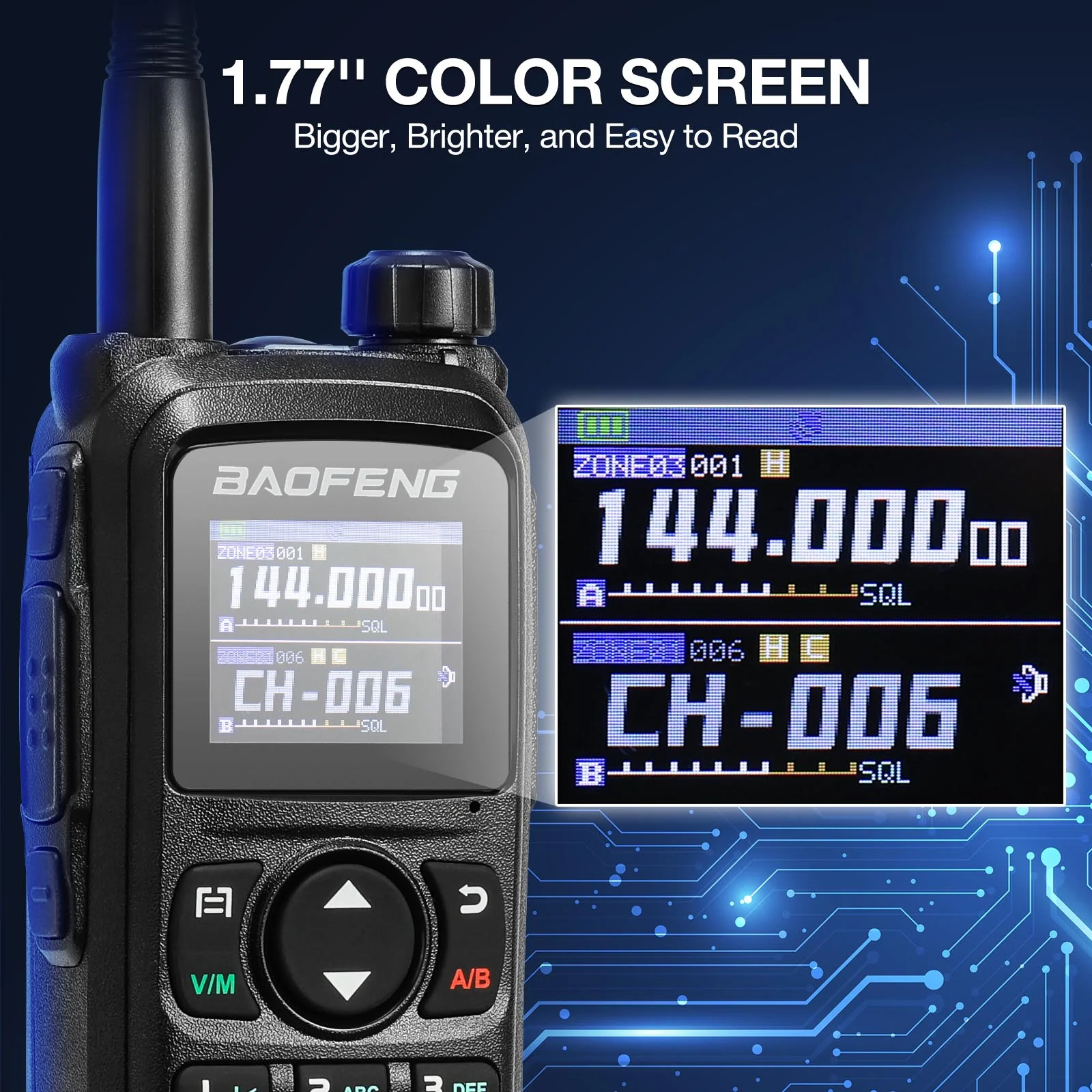 Baofeng UV-28 Plus Tri-band Radio | 10W | GPS | APP Programming | 1.77 Inch Color Screen | 1000CH 10 Zones | NOAA | 2200mAh Battery - Image 5