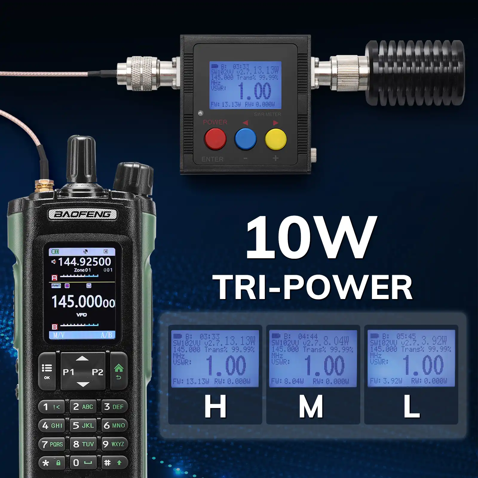 Baofeng UV-32 Ham Radio | 10W | Multi-Band  | GPS | APP & CHIRP Programmable | 2.0” Large Color Display | 1000CHs | NOAA/Airband Receiver - Image 10