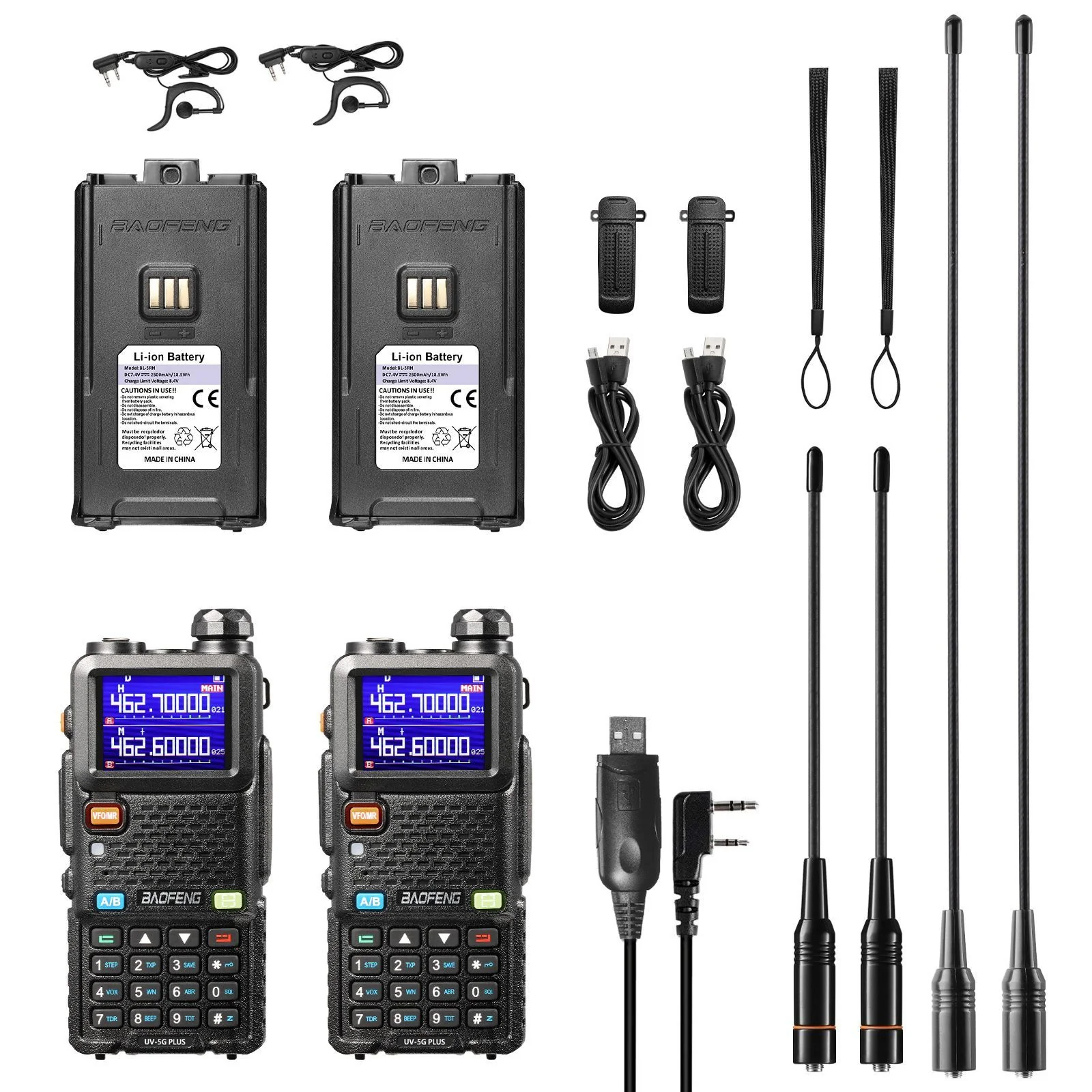 Baofeng UV-5G Plus GMRS Radio | 5W | 2500mAh USB-C Battery | Frequency Copy | 999 CH | NOAA | Support Chirp - Image 12
