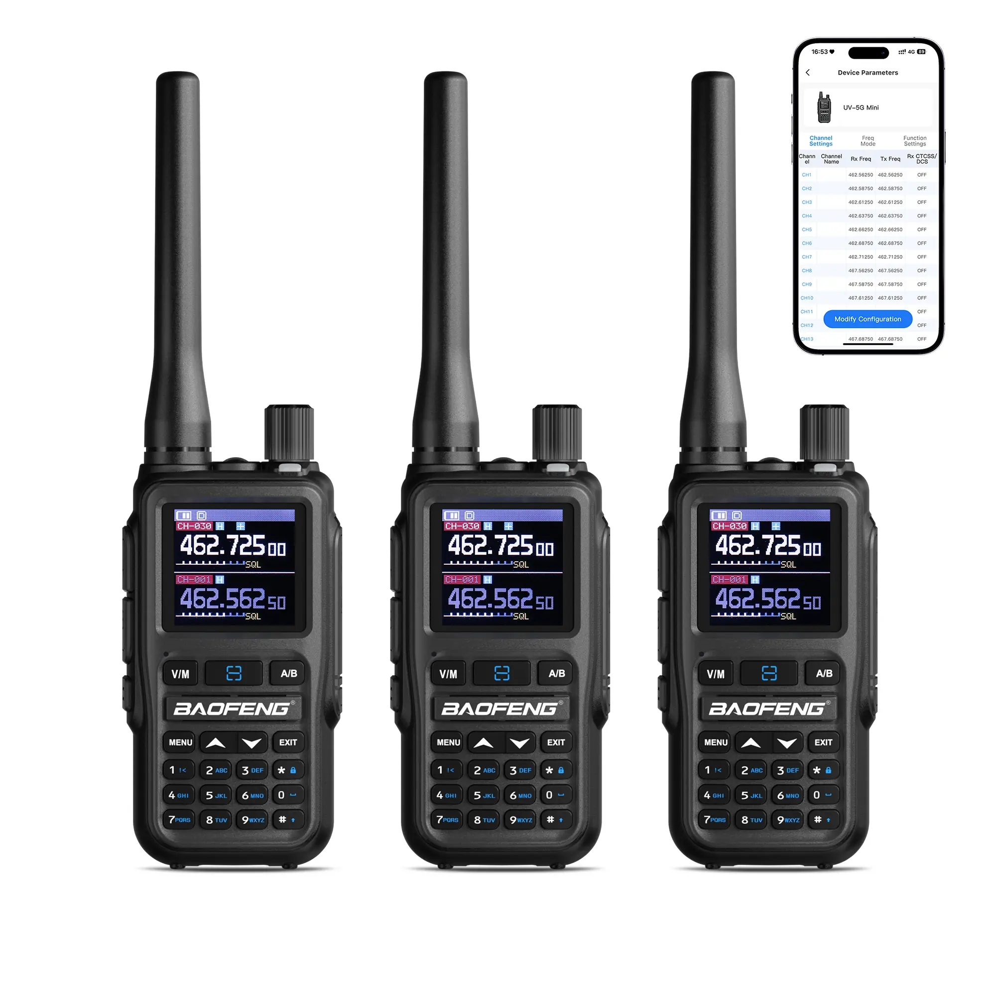 Baofeng UV-5R Mini Dual-band Radio | 5W/2W | APP Programming | Quartz/Amber/Grey | 1.44 Inch Color Screen | 999CH  | NOAA | USB-C Charging - Image 4