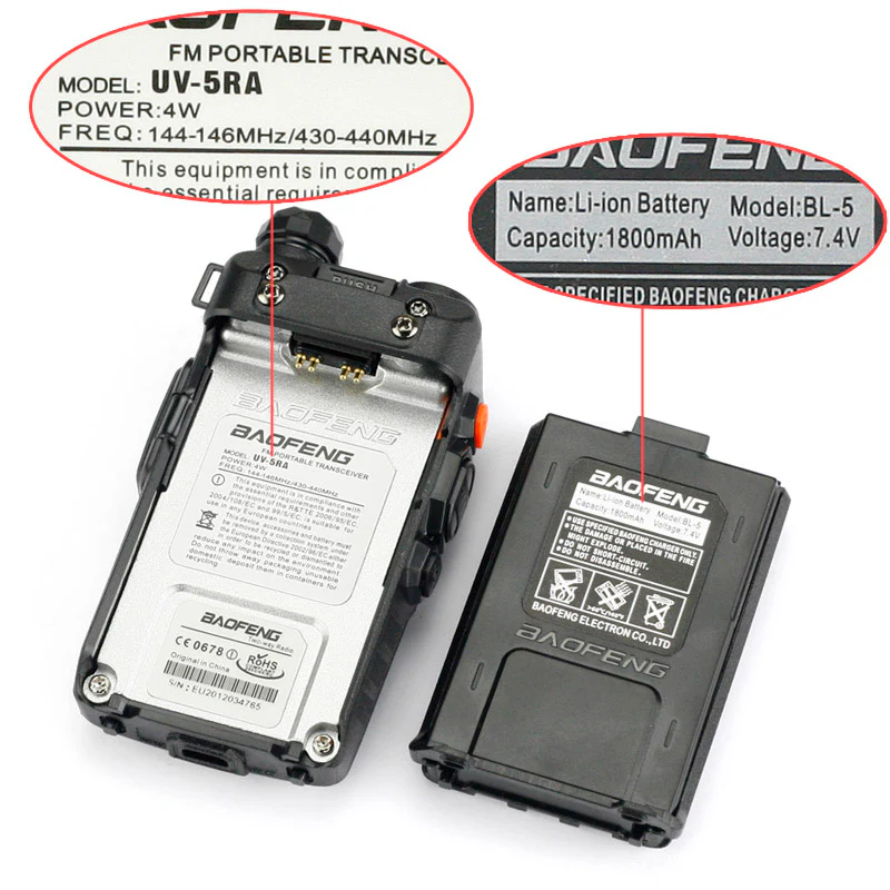 Baofeng UV-5RA | Dual Band | 4/1W | 128CH | FM Radio | TOT [DISCONTINUED] - Image 5