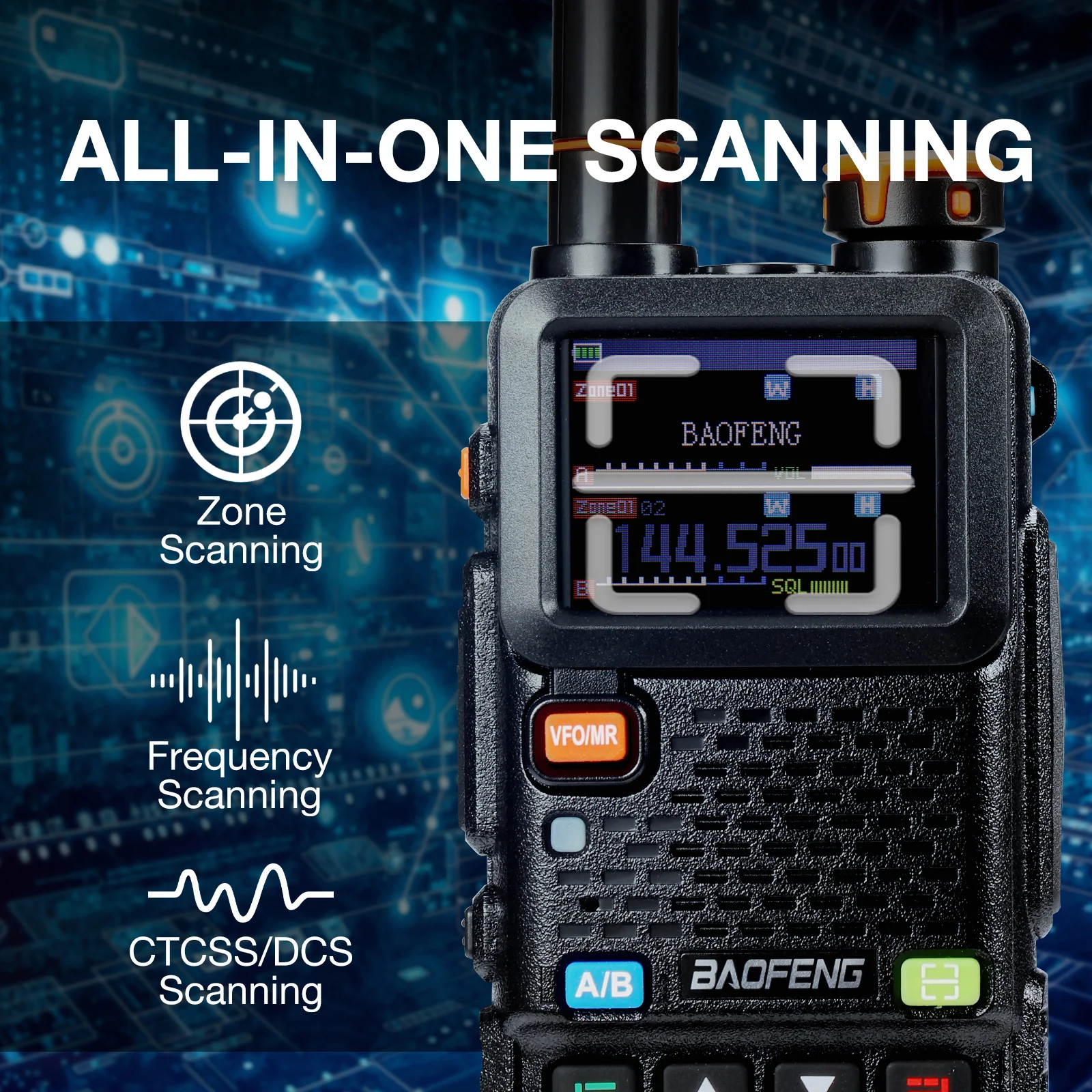 Baofeng UV-5RM Plus GPS Ham Radio Handheld | 10W | 1.77 Inch Color Screen | 640CH 10 Zones | NOAA | 2500mAh Type-C Rechargeable Battery | Group Talk - Image 10