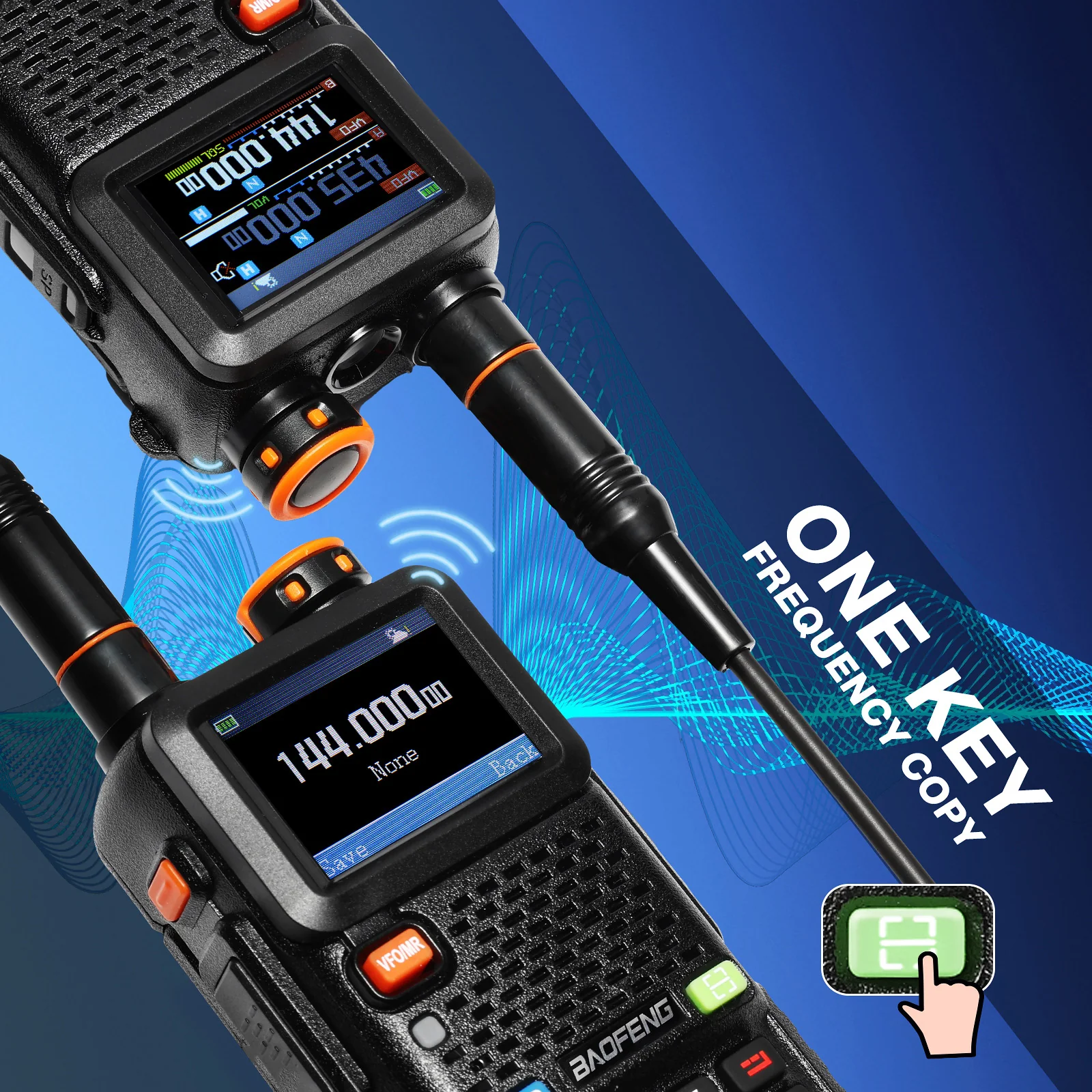 Baofeng UV-5RM Plus GPS Ham Radio Handheld | 10W | 1.77 Inch Color Screen | 640CH 10 Zones | NOAA | 2500mAh Type-C Rechargeable Battery | Group Talk - Image 3