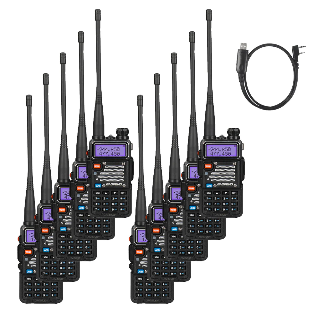Baofeng UV-5RX3 [5 Packs] | Tri-band 1.25M | Tri-color LCD | 2 Antennas | with Cable | Support CHIRP Programming - Image 16