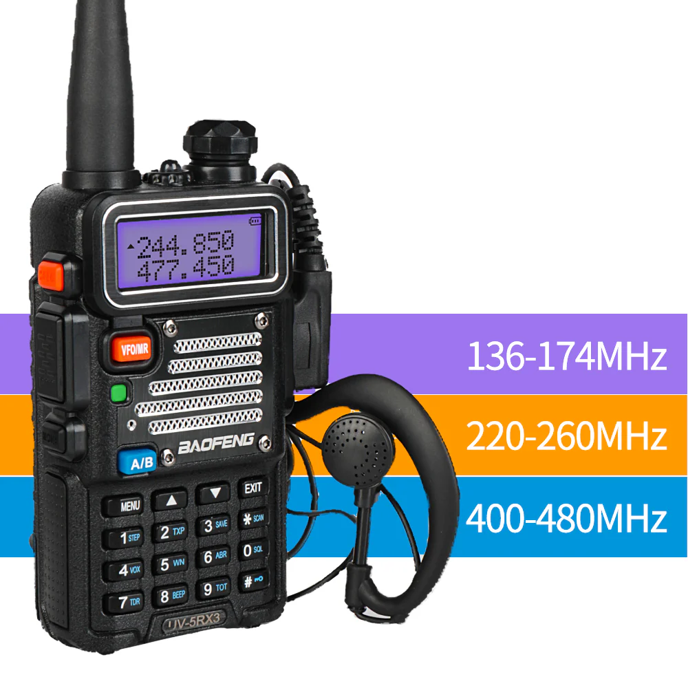 Baofeng UV-5RX3 [5 Packs] | Tri-band 1.25M | Tri-color LCD | 2 Antennas | with Cable | Support CHIRP Programming - Image 3