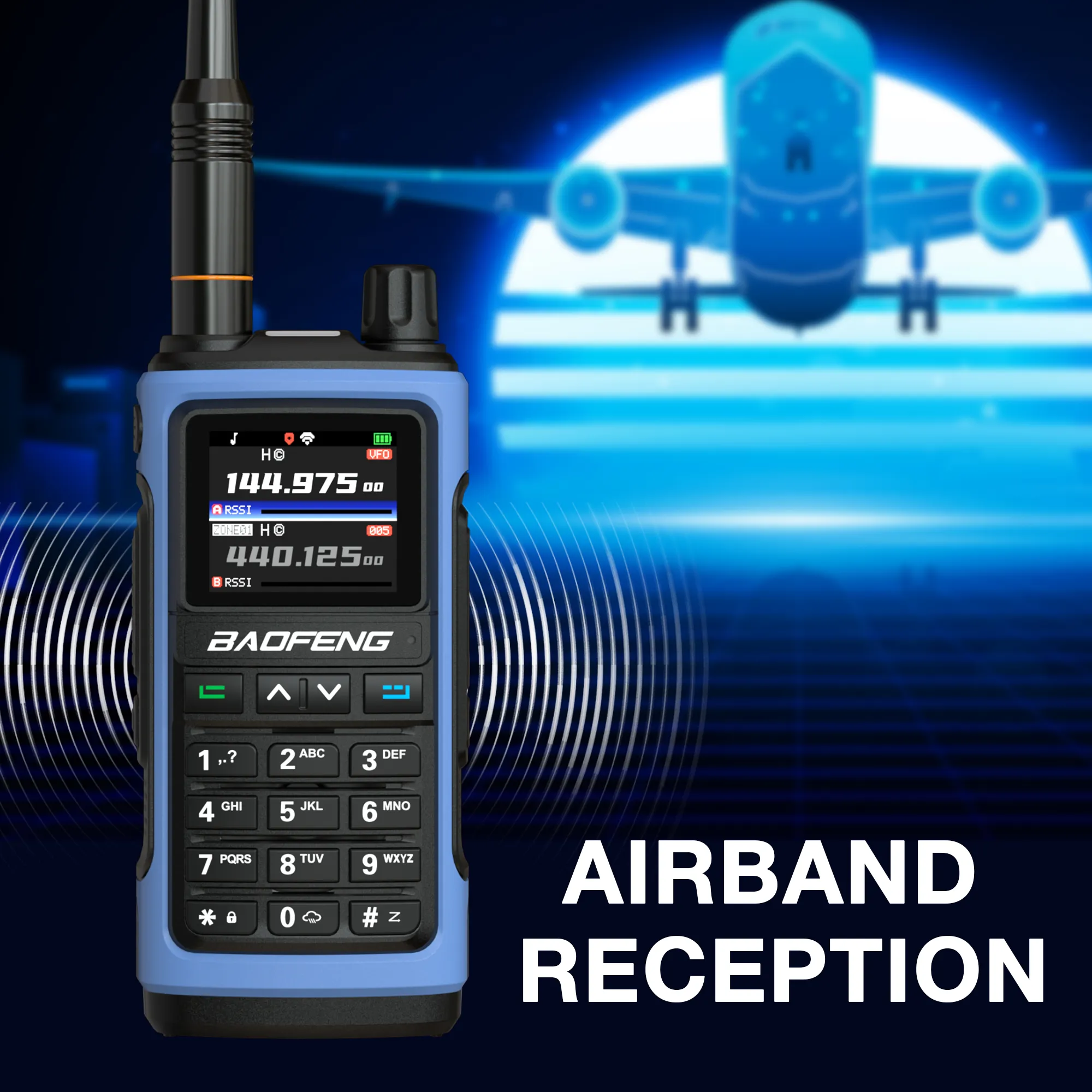 Baofeng UV-7B Handheld Radio | BT APP Programmable | 1.77" Color Display | Aviation & NOAA Receive | 1000 Channels | USB-C Rechargeable | Frequency Copy - Image 4