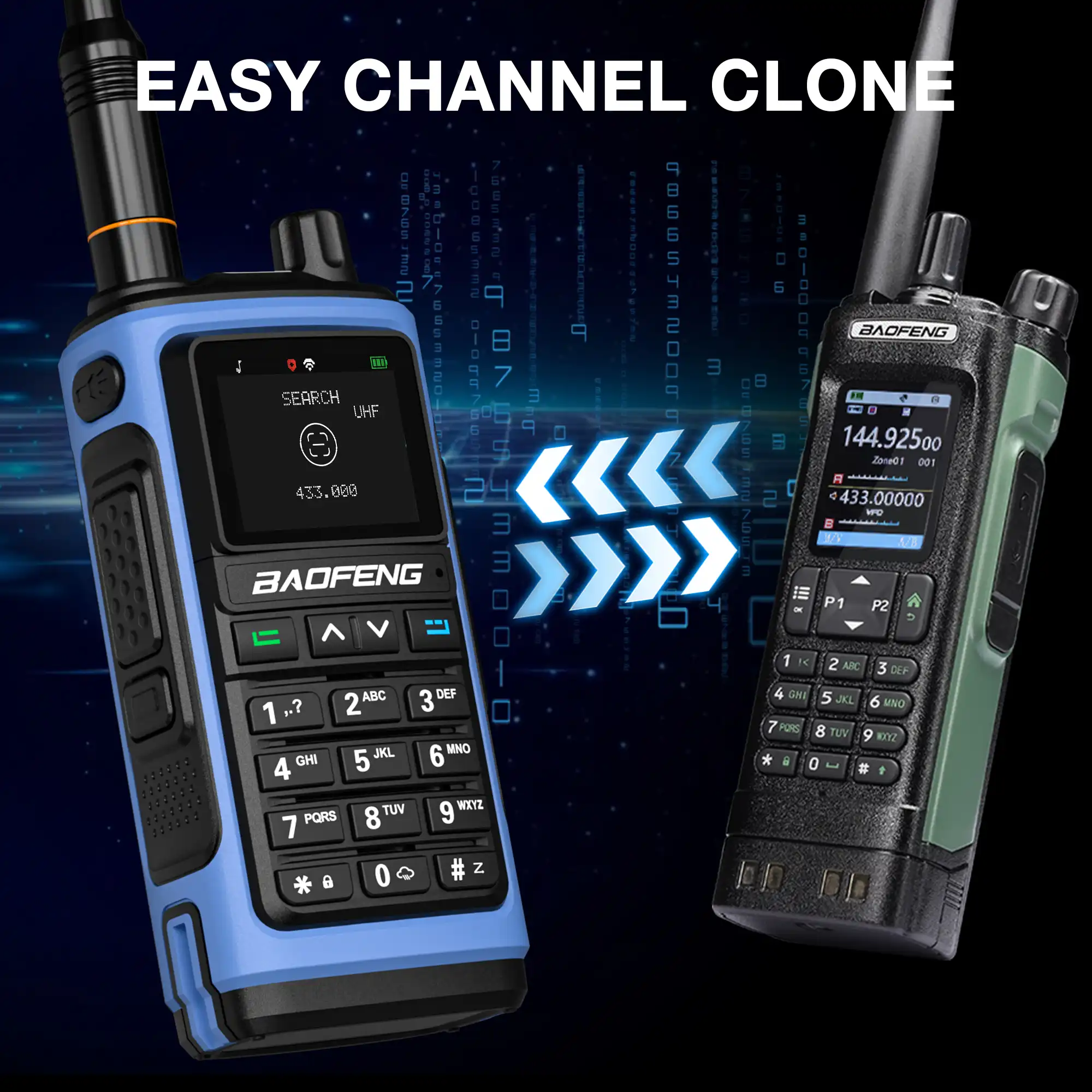 Baofeng UV-7B Handheld Radio | BT APP Programmable | 1.77" Color Display | Aviation & NOAA Receive | 1000 Channels | USB-C Rechargeable | Frequency Copy - Image 6